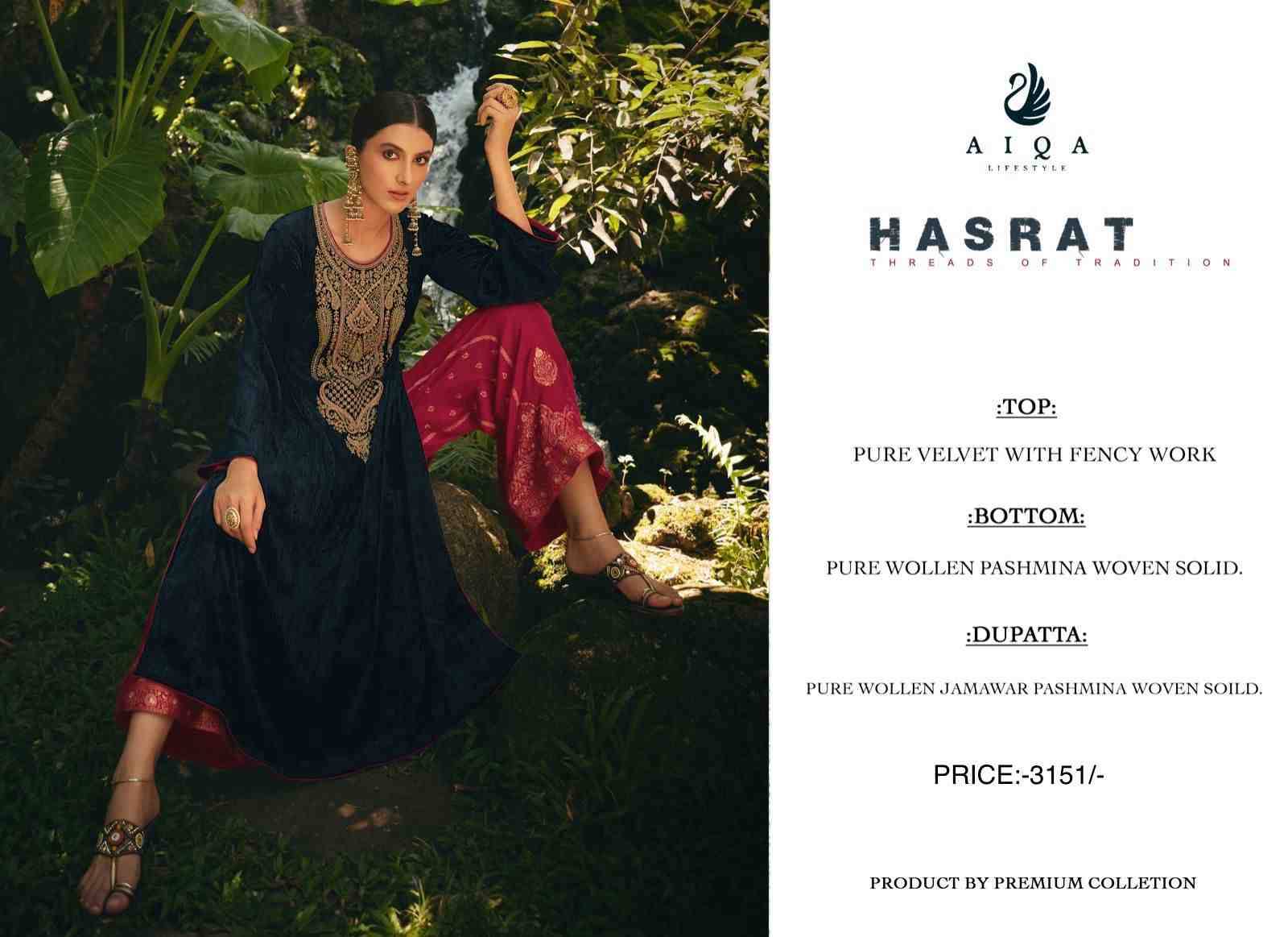 Hasrat By Aiqa 8501 To 8507 Series Beautiful Stylish Festive Suits Fancy Colorful Casual Wear & Ethnic Wear & Ready To Wear Pure Velvet With Work Dresses At Wholesale Price