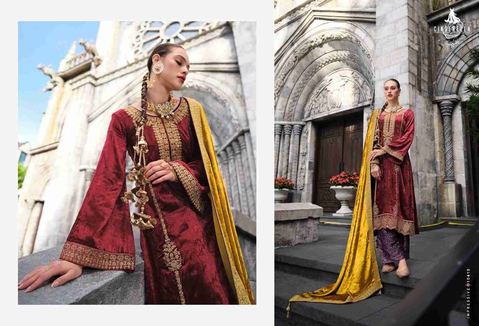 Jo Reevaz By Cinderella 10413 To 10420 Series Beautiful Stylish Festive Suits Fancy Colorful Casual Wear & Ethnic Wear & Ready To Wear Pure Velvet With Work Dresses At Wholesale Price