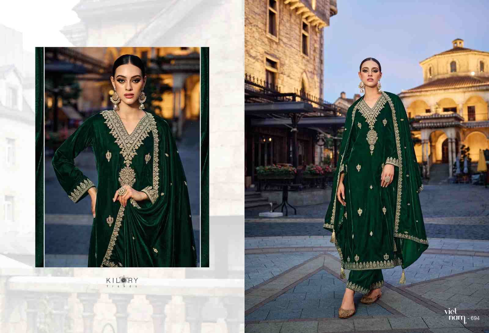 Noor-E-Ishq By Kilory 691 To 696 Series Beautiful Festive Suits Colorful Stylish Fancy Casual Wear & Ethnic Wear Heavy Velvet Embroidered Dresses At Wholesale Price