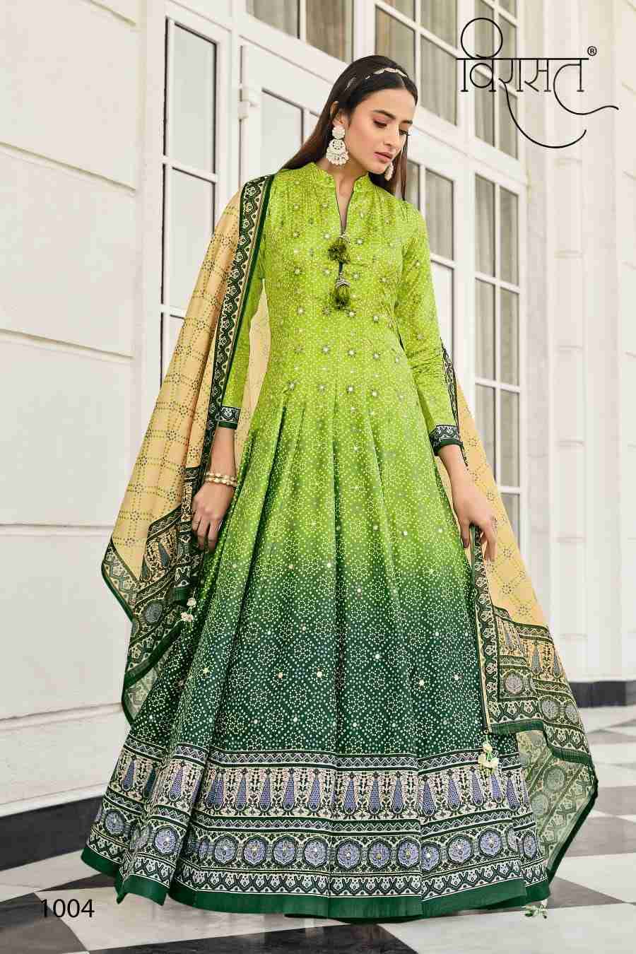 Morpinch By Virasat 1001 To 1006 Series Beautiful Stylish Fancy Colorful Casual Wear & Ethnic Wear Dola Silk Gowns With Dupatta At Wholesale Price