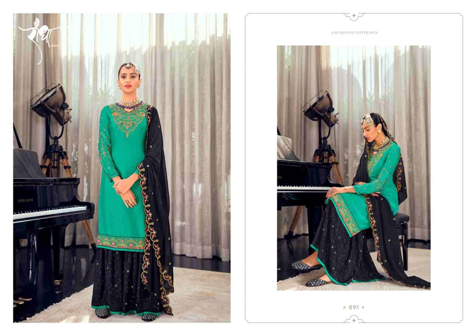 Kasturi Vol-2 By Radha Trendz 861 To 864 Series Beautiful Sharara Suits Colorful Stylish Fancy Casual Wear & Ethnic Wear Silk Georgette Embroidery Dresses At Wholesale Price