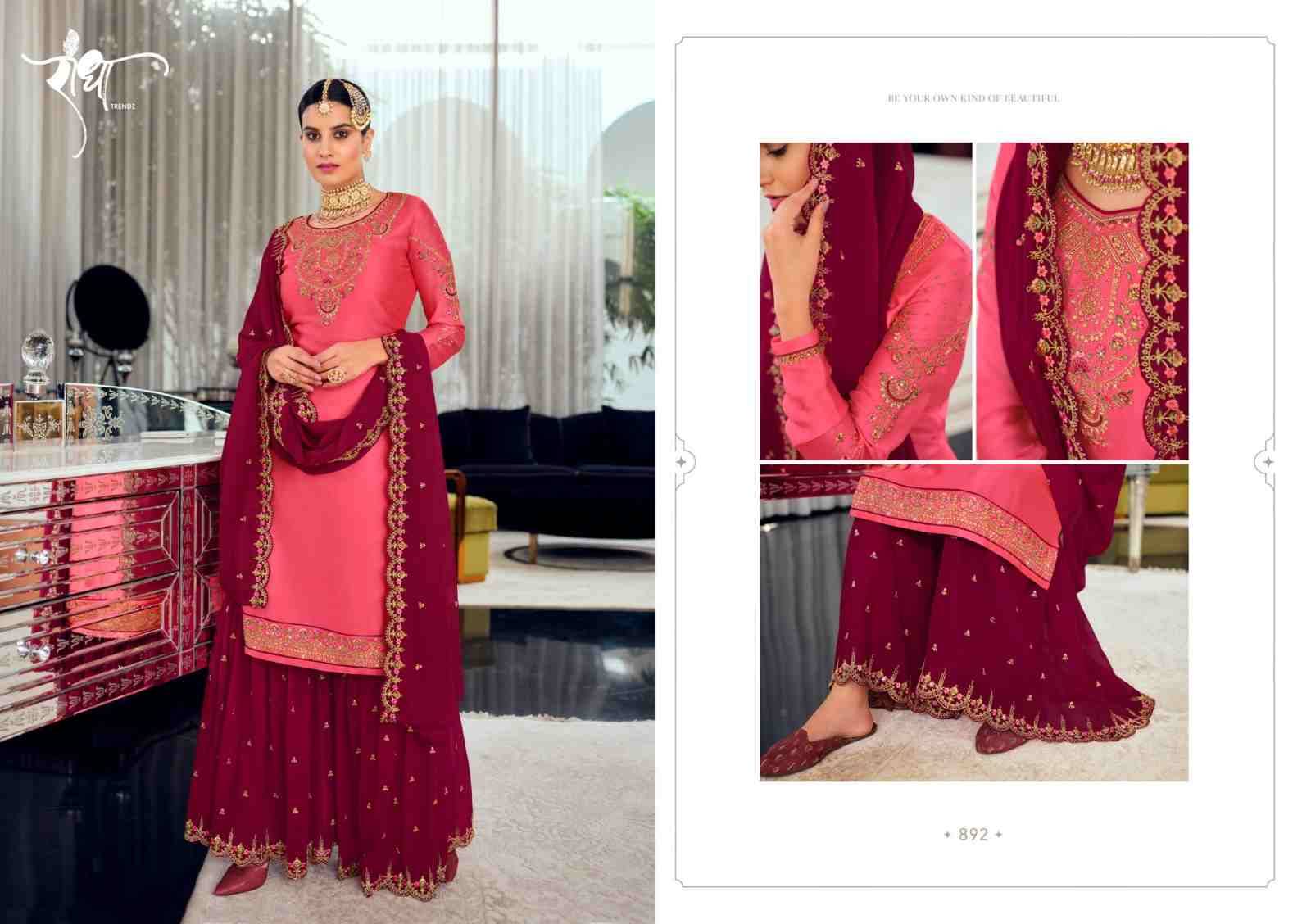 Kasturi Vol-2 By Radha Trendz 861 To 864 Series Beautiful Sharara Suits Colorful Stylish Fancy Casual Wear & Ethnic Wear Silk Georgette Embroidery Dresses At Wholesale Price