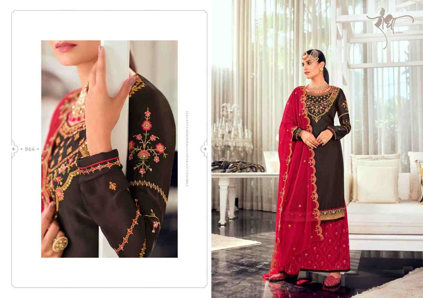Kasturi Vol-2 By Radha Trendz 861 To 864 Series Beautiful Sharara Suits Colorful Stylish Fancy Casual Wear & Ethnic Wear Silk Georgette Embroidery Dresses At Wholesale Price