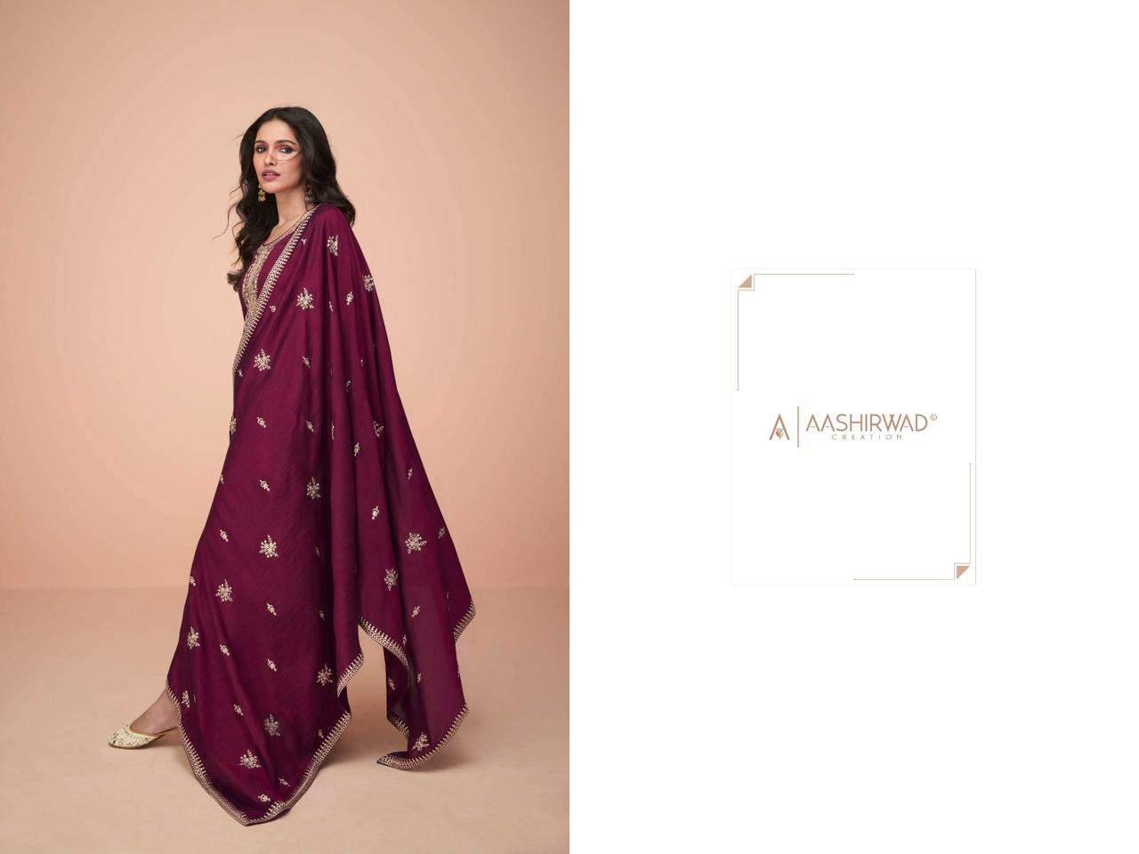 Hiva By Aashirwad Creation 9728 To 9732 Series Beautiful Festive Suits Colorful Stylish Fancy Casual Wear & Ethnic Wear Premium Silk Embroidered Dresses At Wholesale Price