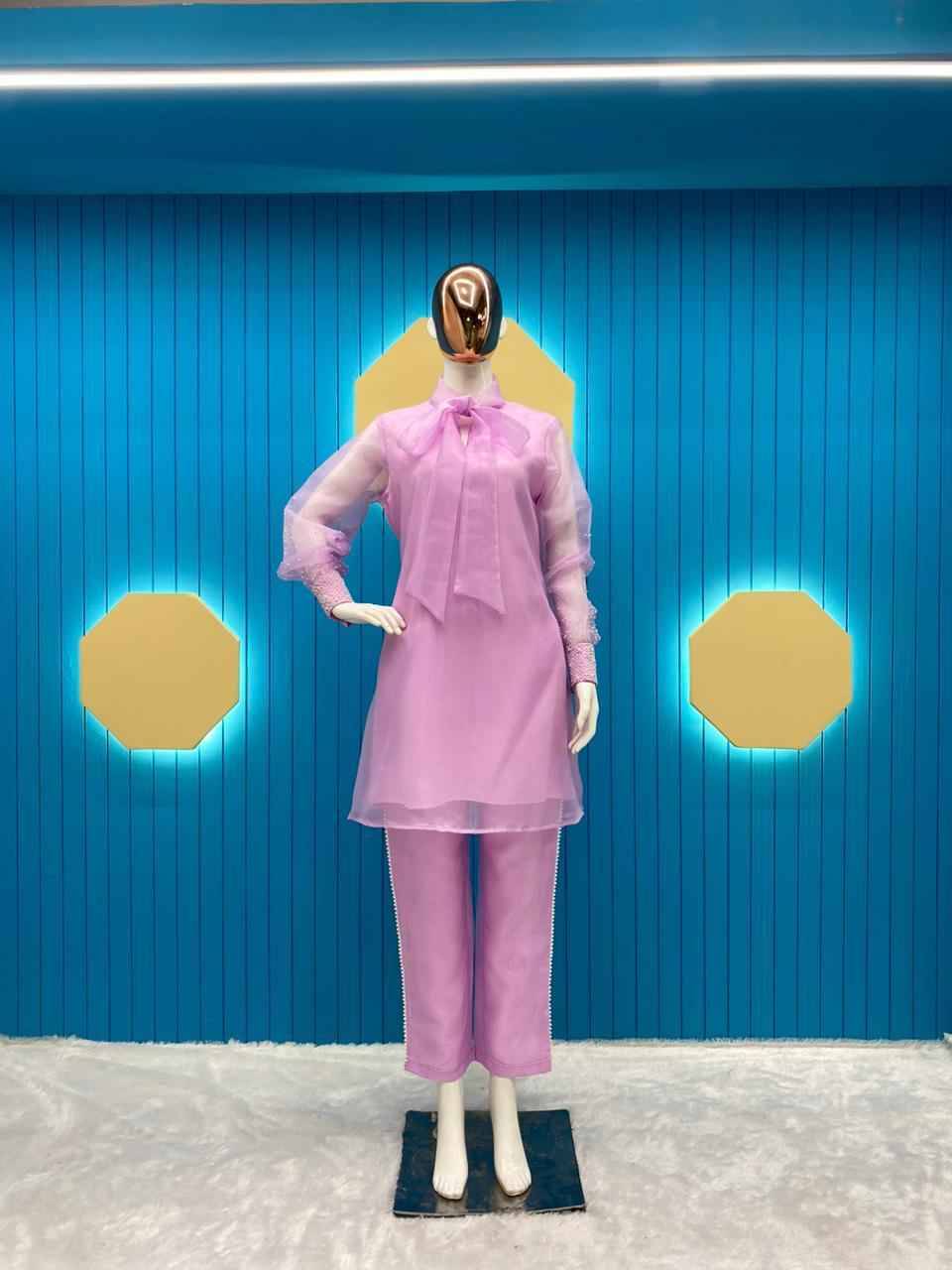 L-1727 By Kaamiri Designer Stylish Fancy Colorful Beautiful Party Wear & Ethnic Wear Collection Organza Tops With Bottom At Wholesale Price