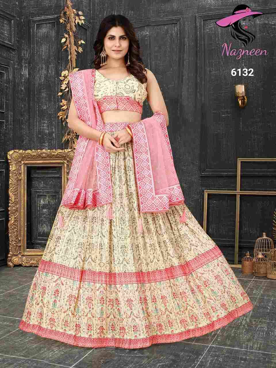 Expression By Nazneen 6132 To 6136 Series Designer Beautiful Festive Collection Occasional Wear & Party Wear Chinnon Silk Lehengas At Wholesale Price