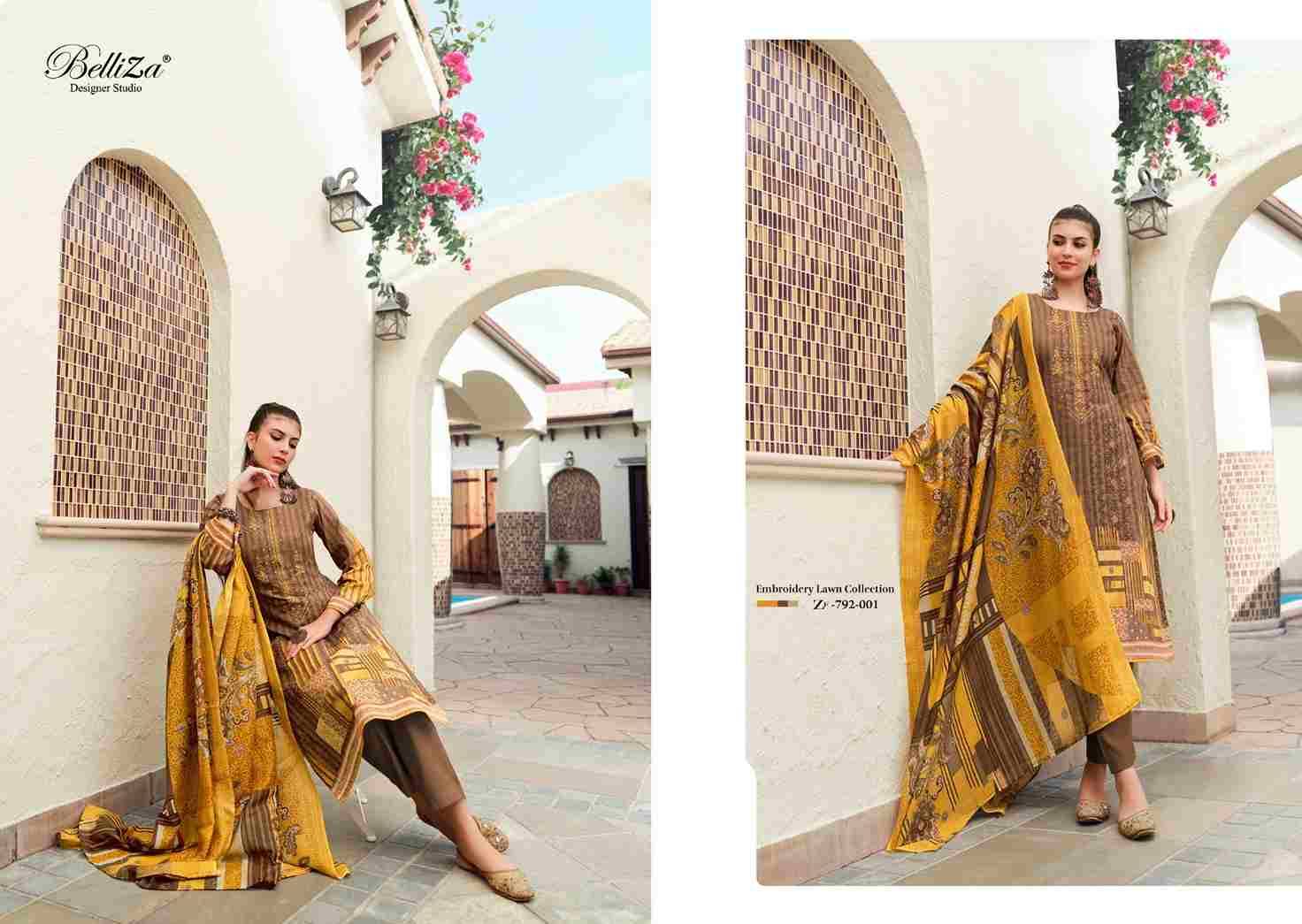 Naira Reloaded By Belliza 792-001 To 792-010 Series Beautiful Stylish Festive Suits Fancy Colorful Casual Wear & Ethnic Wear & Ready To Wear Pure Cotton Print With Work Dresses At Wholesale Price