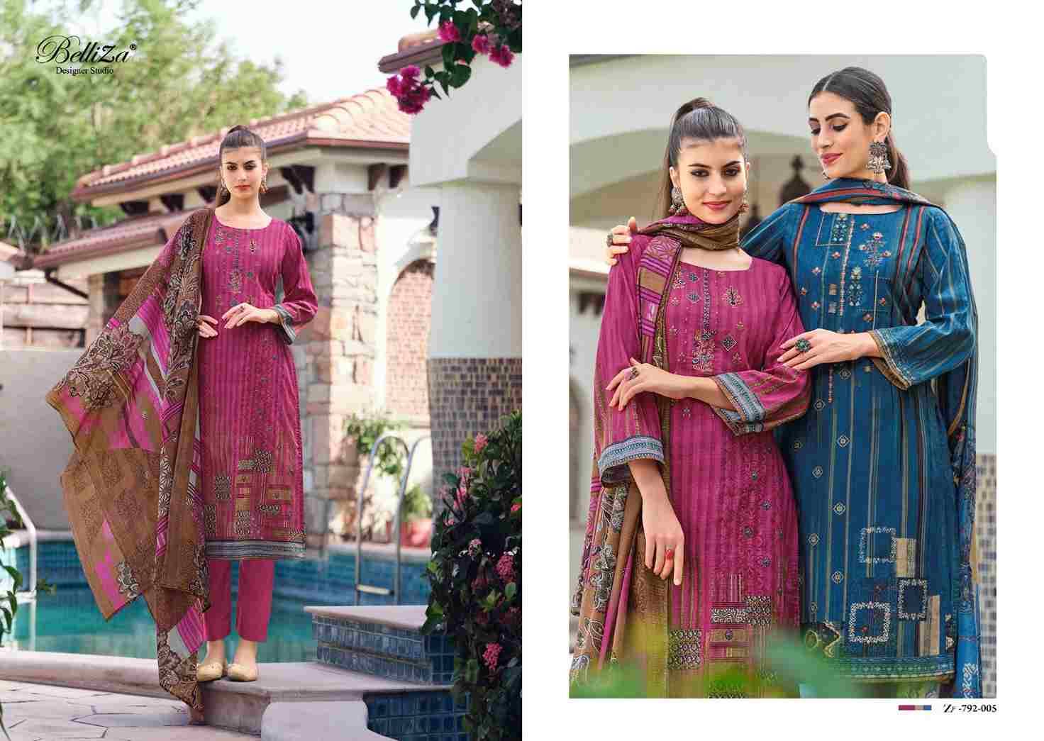 Naira Reloaded By Belliza 792-001 To 792-010 Series Beautiful Stylish Festive Suits Fancy Colorful Casual Wear & Ethnic Wear & Ready To Wear Pure Cotton Print With Work Dresses At Wholesale Price