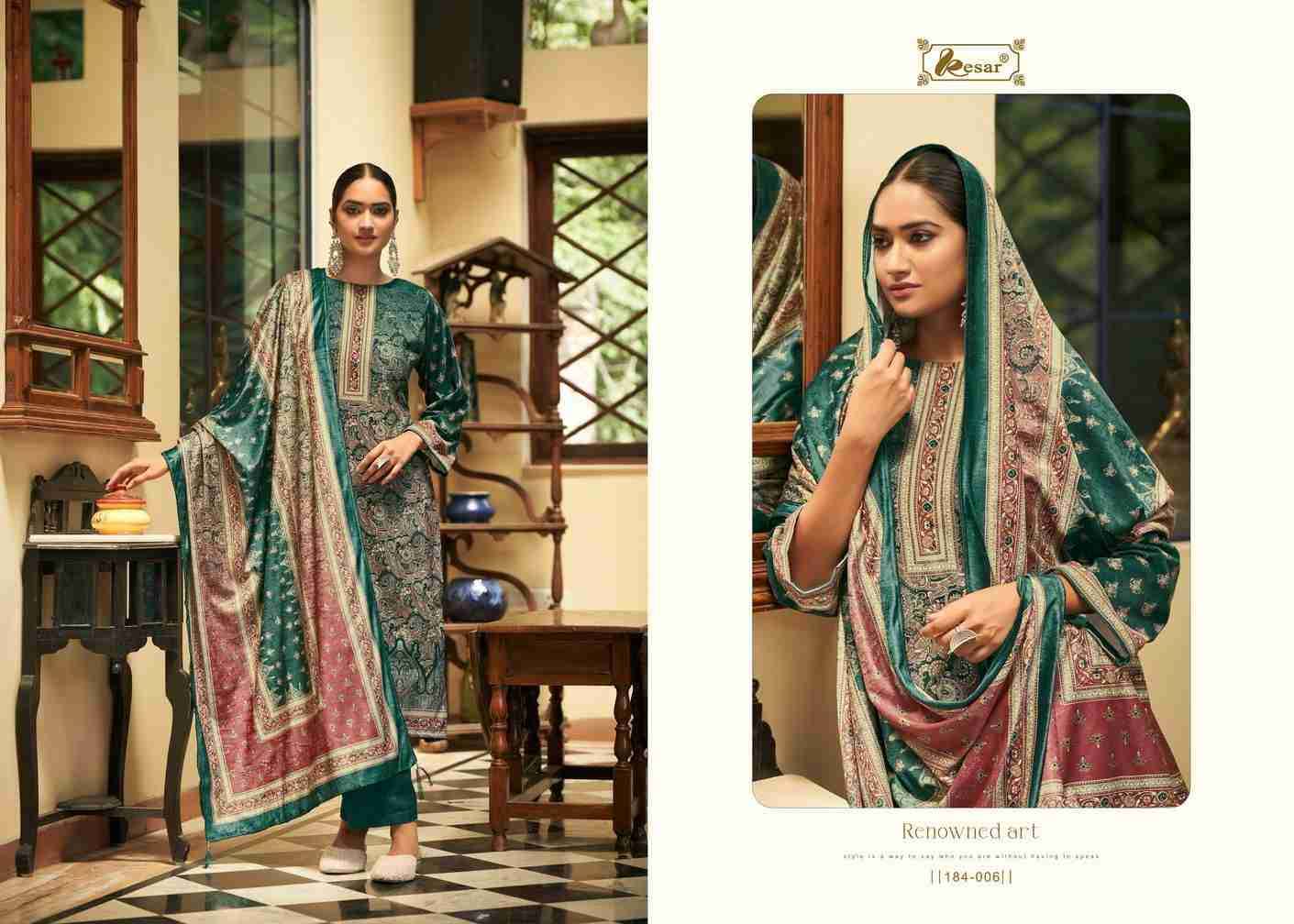 Saalima By Kesar 184-001 To 184-006 Series Beautiful Stylish Festive Suits Fancy Colorful Casual Wear & Ethnic Wear & Ready To Wear Pure Velvet Print With Work Dresses At Wholesale Price