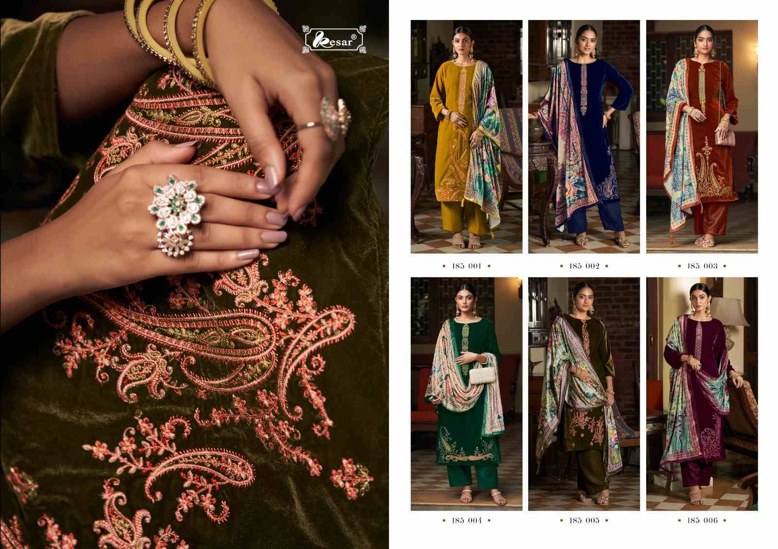 Meenakari By Kesar 185-001 To 185-006 Series Beautiful Stylish Festive Suits Fancy Colorful Casual Wear & Ethnic Wear & Ready To Wear Pure Viscose Velvet Print With Work Dresses At Wholesale Price