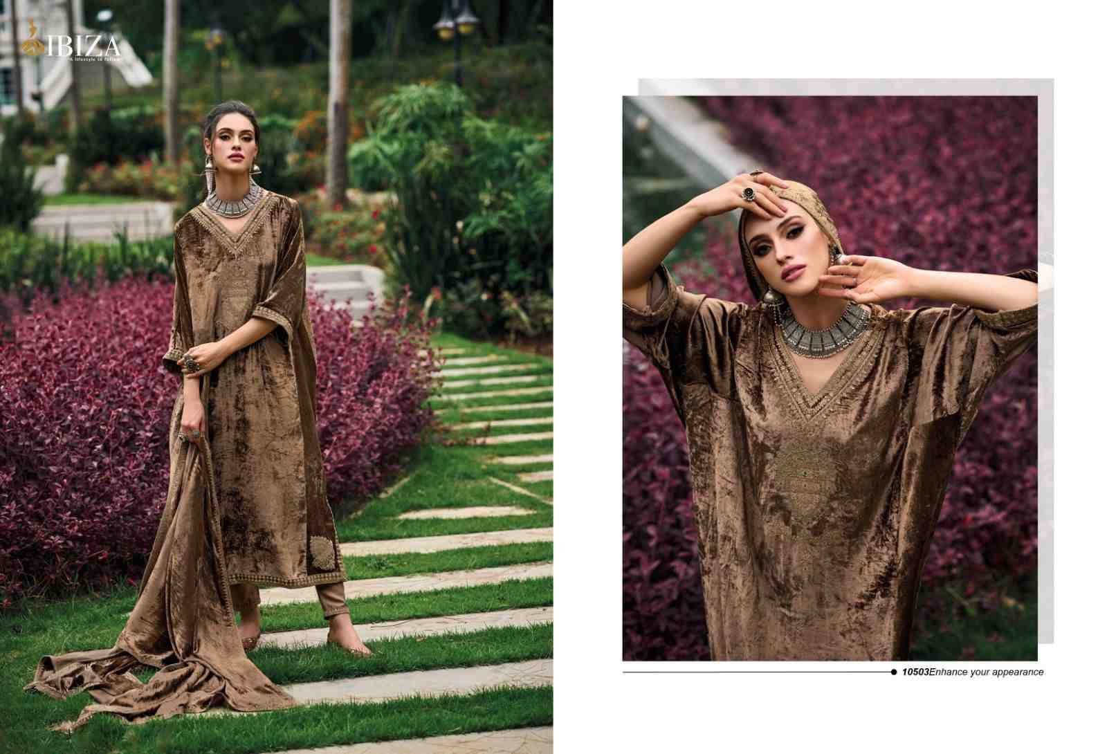 Pherans By Ibiza 10496 To 10503 Series Beautiful Stylish Festive Suits Fancy Colorful Casual Wear & Ethnic Wear & Ready To Wear Pure Viscose Velvet Dresses At Wholesale Price
