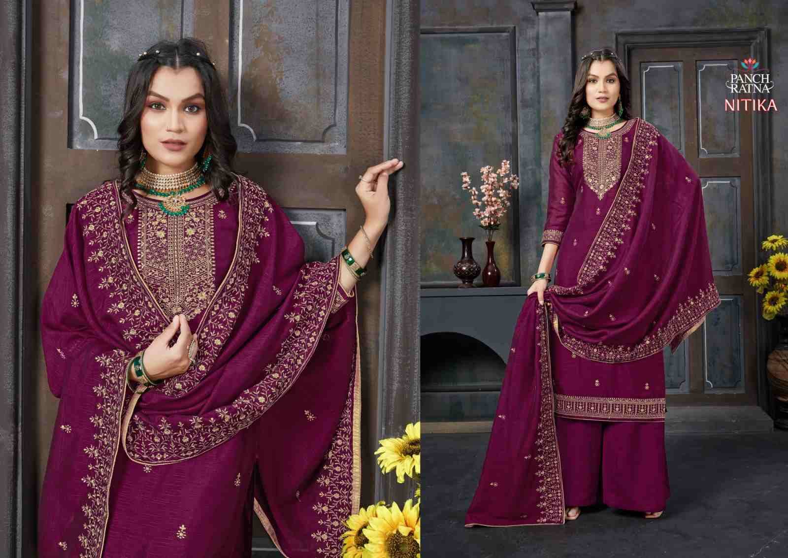 Nitika By Panch Ratna 01 To 04 Series Beautiful Stylish Festive Suits Fancy Colorful Casual Wear & Ethnic Wear & Ready To Wear Premium Silk Dresses At Wholesale Price