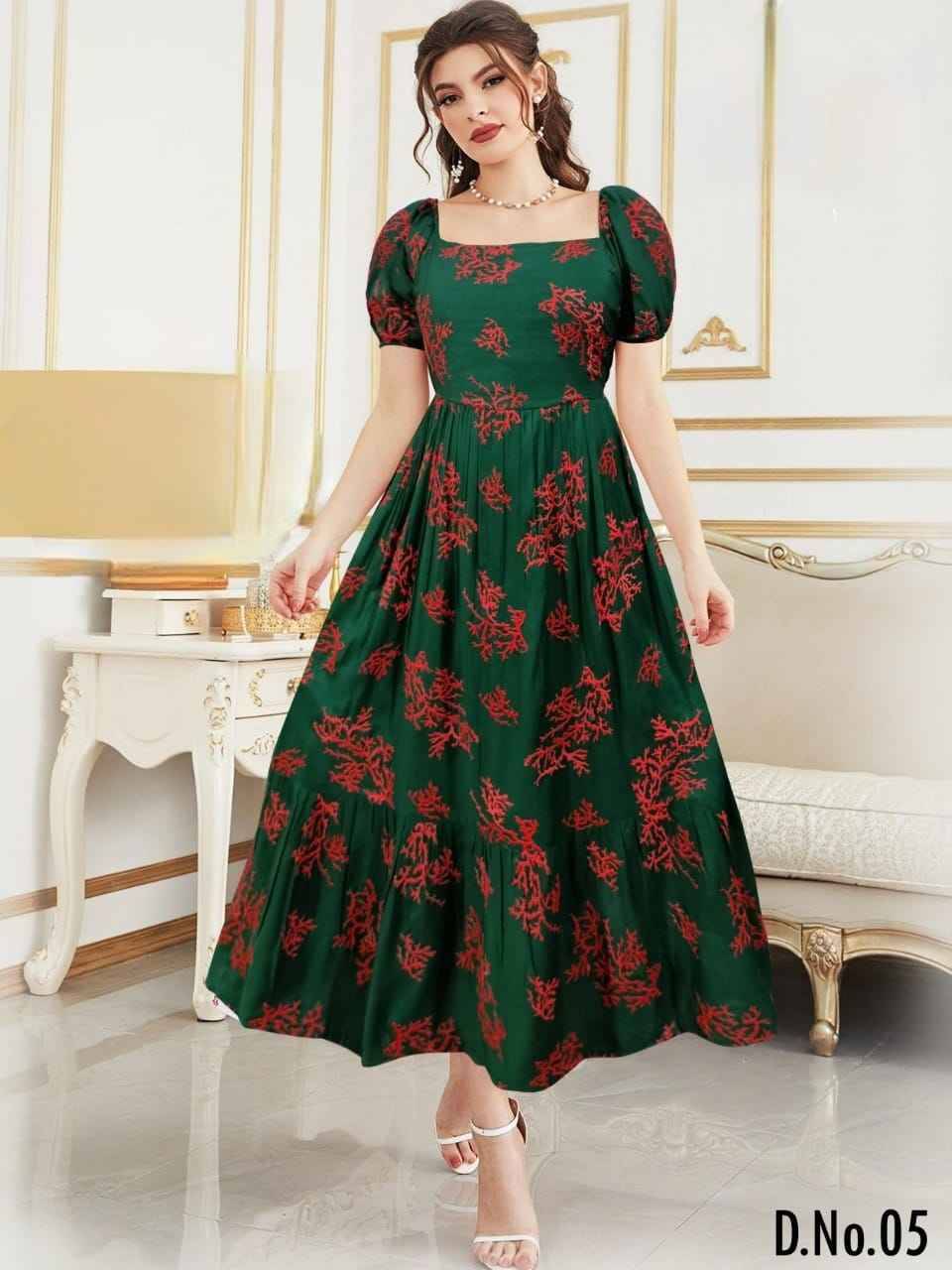 Western By Fashid Wholesale Beautiful Stylish Fancy Colorful Casual Wear & Ethnic Wear Rayon Cotton Gowns At Wholesale Price