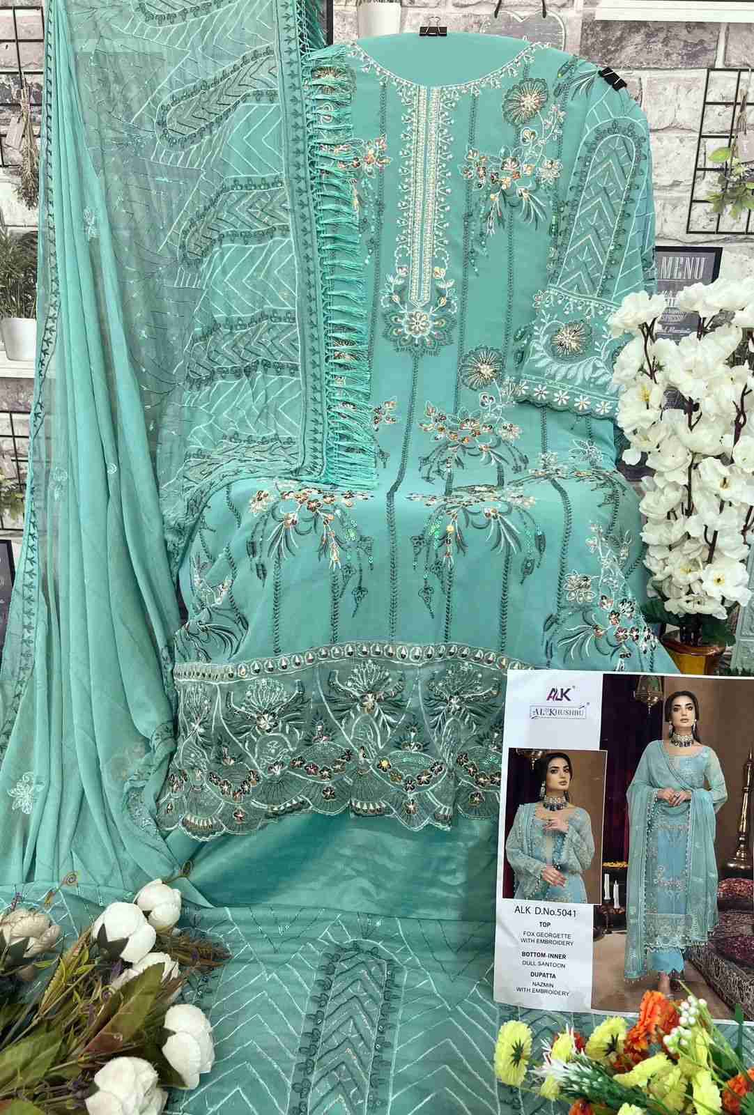 Al Khushbu Hit Design 5041 By Al Khushbu Beautiful Pakistani Suits Colorful Stylish Fancy Casual Wear & Ethnic Wear Faux Georgette Dresses At Wholesale Price
