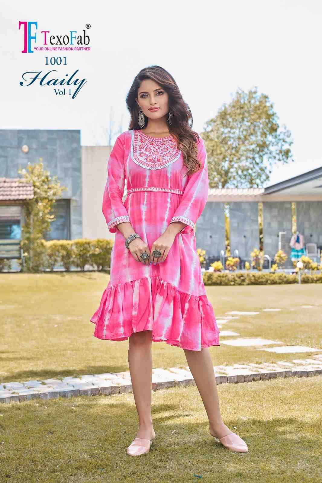 Haily Vol-1 By Texo Fab 1001 To 1004 Series Designer Stylish Fancy Colorful Beautiful Party Wear & Ethnic Wear Collection Fancy Kurtis At Wholesale Price