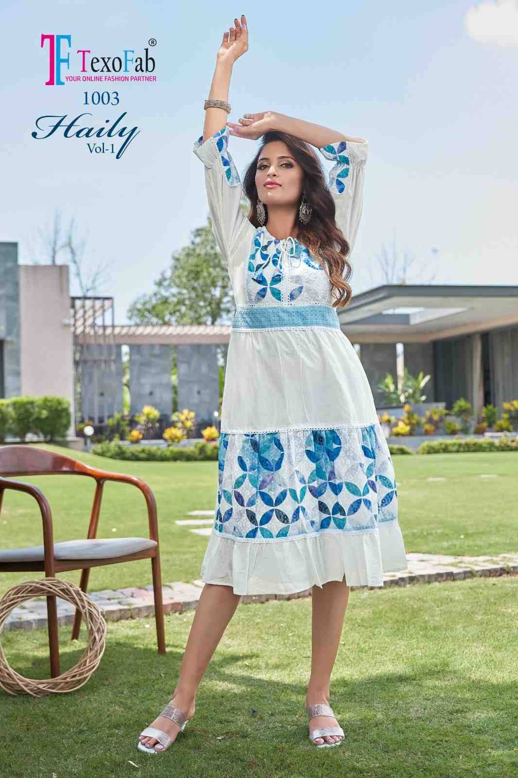 Haily Vol-1 By Texo Fab 1001 To 1004 Series Designer Stylish Fancy Colorful Beautiful Party Wear & Ethnic Wear Collection Fancy Kurtis At Wholesale Price