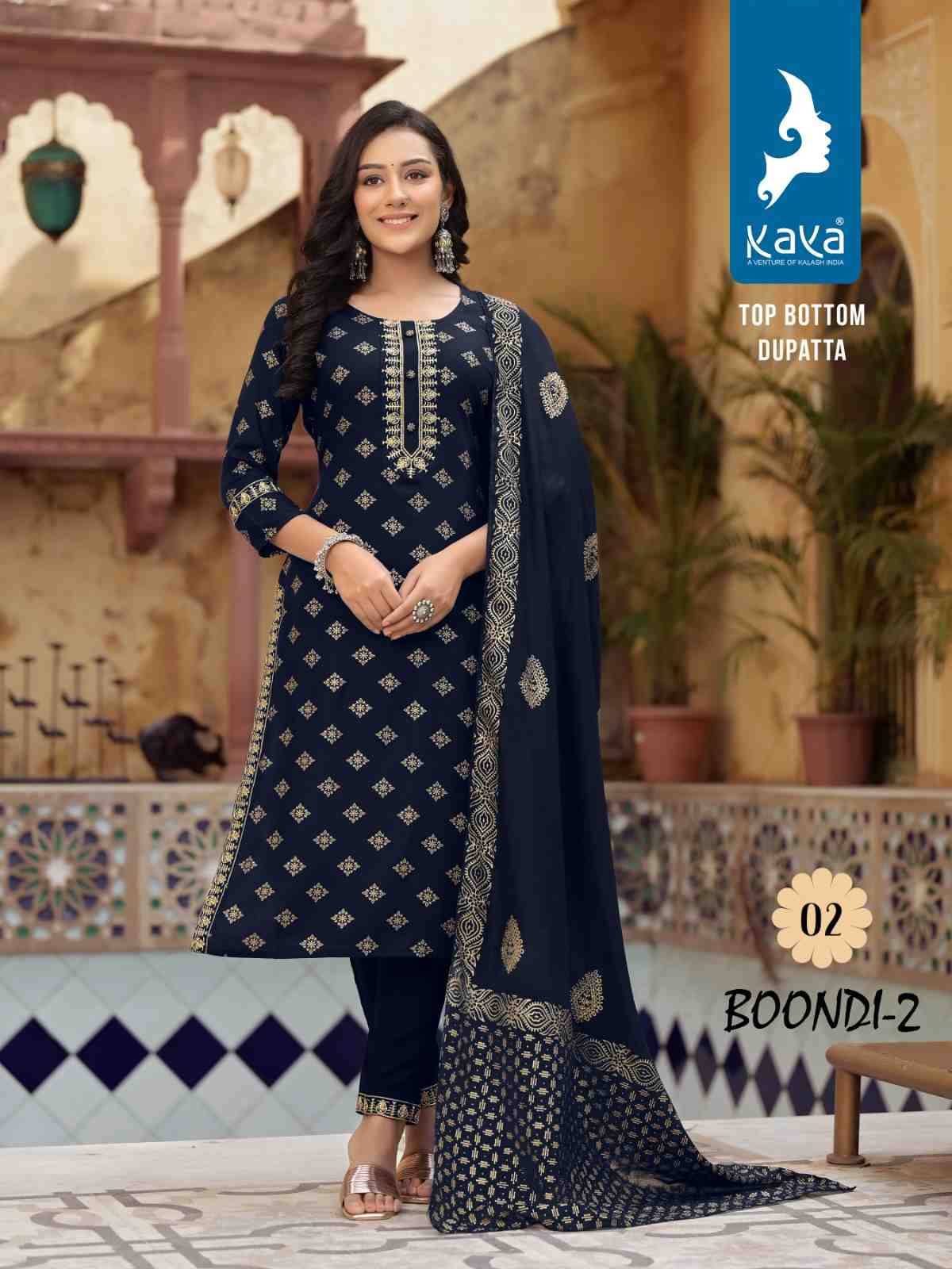 Boondi Vol-2 By Kaya 01 To 08 Series Festive Suits Collection Beautiful Stylish Fancy Colorful Party Wear & Occasional Wear Rayon Print Dresses At Wholesale Price