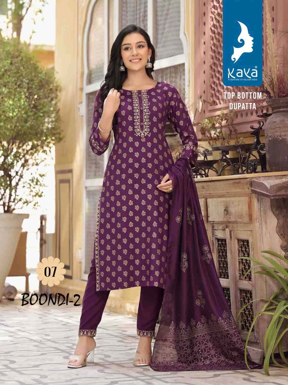 Boondi Vol-2 By Kaya 01 To 08 Series Festive Suits Collection Beautiful Stylish Fancy Colorful Party Wear & Occasional Wear Rayon Print Dresses At Wholesale Price