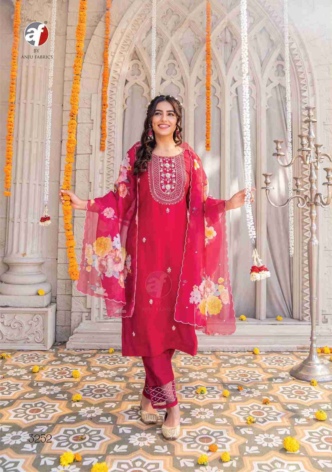 Mayra Vol-3 By Anju Fabrics 3251 To 3256 Series Festive Suits Collection Beautiful Stylish Fancy Colorful Party Wear & Occasional Wear Viscose Modal Dresses At Wholesale Price