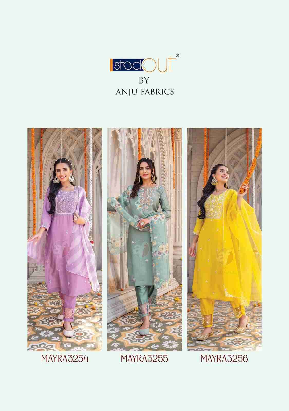 Mayra Vol-3 By Anju Fabrics 3251 To 3256 Series Festive Suits Collection Beautiful Stylish Fancy Colorful Party Wear & Occasional Wear Viscose Modal Dresses At Wholesale Price