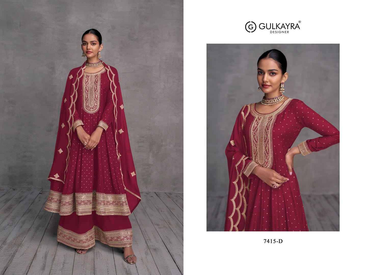 Shy-Girl By Gulkayra Designer 7415-A To 7415-E Series Beautiful Stylish Sharara Suits Fancy Colorful Casual Wear & Ethnic Wear & Ready To Wear Pure Georgette Dresses At Wholesale Price