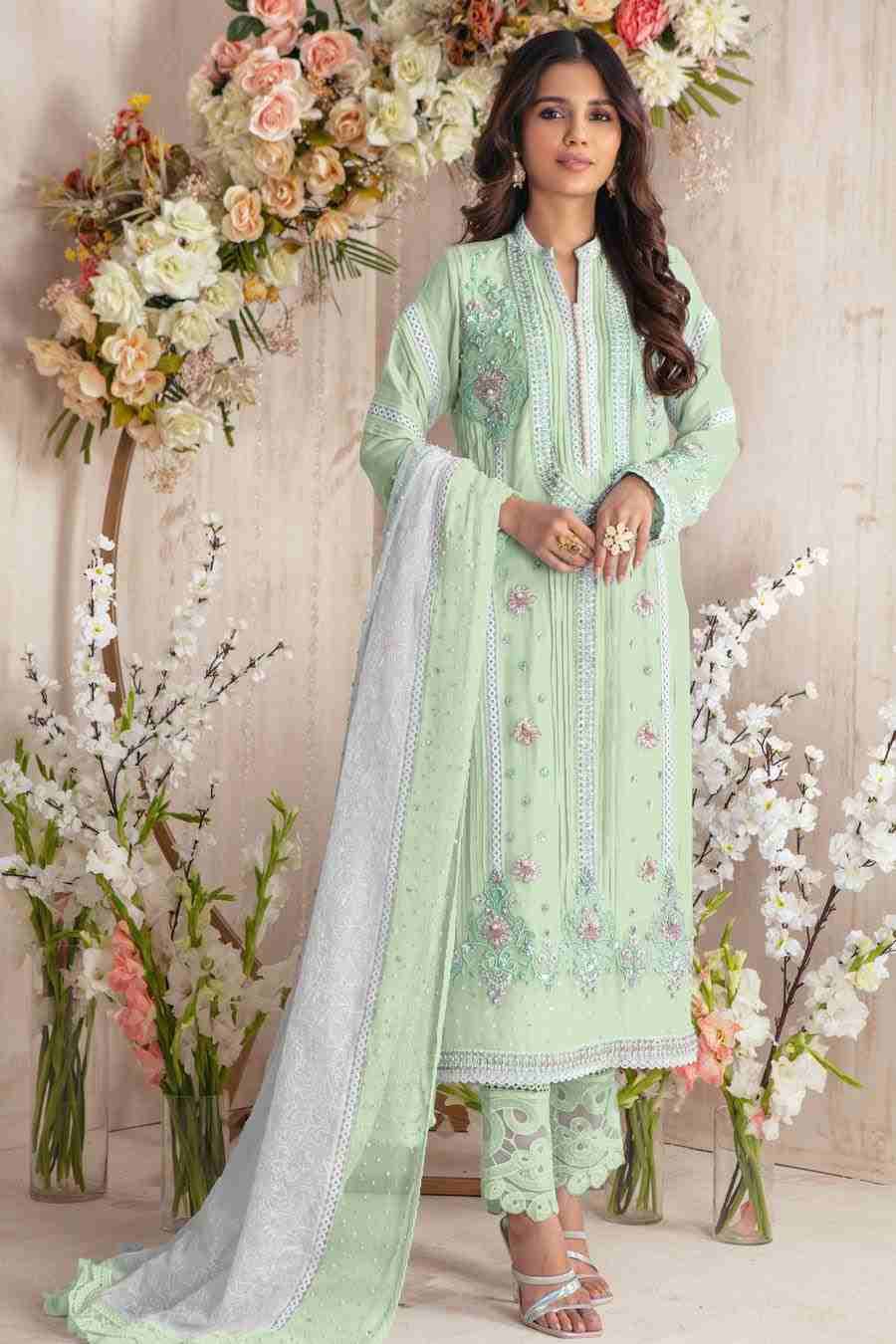 Kalam 1120 Colours By Kalam Creation 1120-A To 1120-B Series Beautiful Pakistani Suits Colorful Stylish Fancy Casual Wear & Ethnic Wear Faux Georgette Embroidered Dresses At Wholesale Price