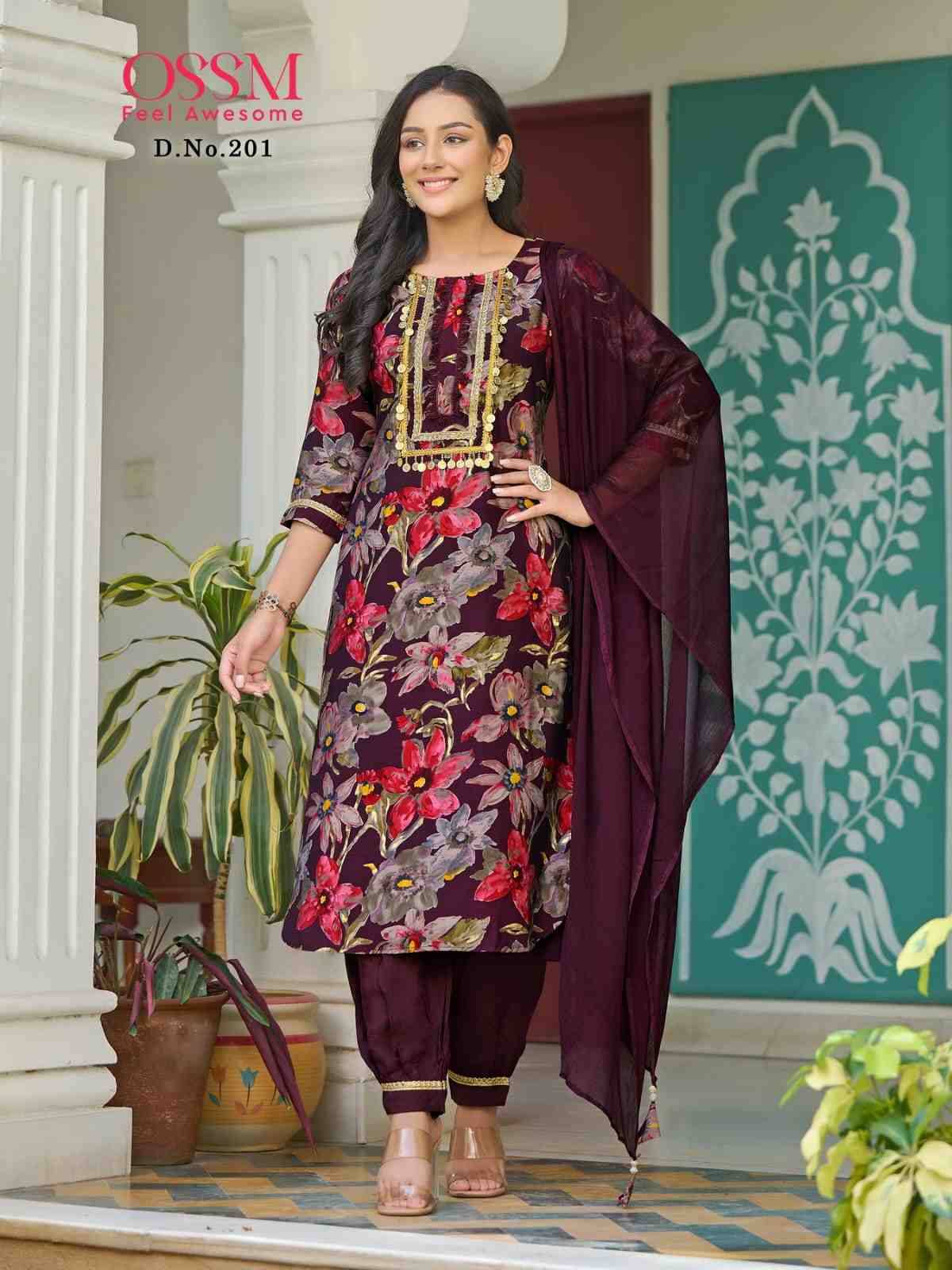 Afghani Vol-2 By Ossm 201 To 206 Series Beautiful Festive Suits Colorful Stylish Fancy Casual Wear & Ethnic Wear Chanderi Foil  Dresses At Wholesale Price