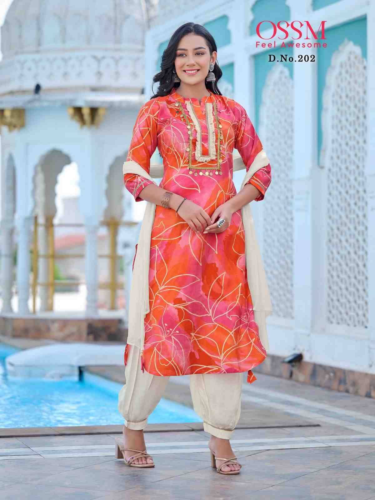 Afghani Vol-2 By Ossm 201 To 206 Series Beautiful Festive Suits Colorful Stylish Fancy Casual Wear & Ethnic Wear Chanderi Foil  Dresses At Wholesale Price