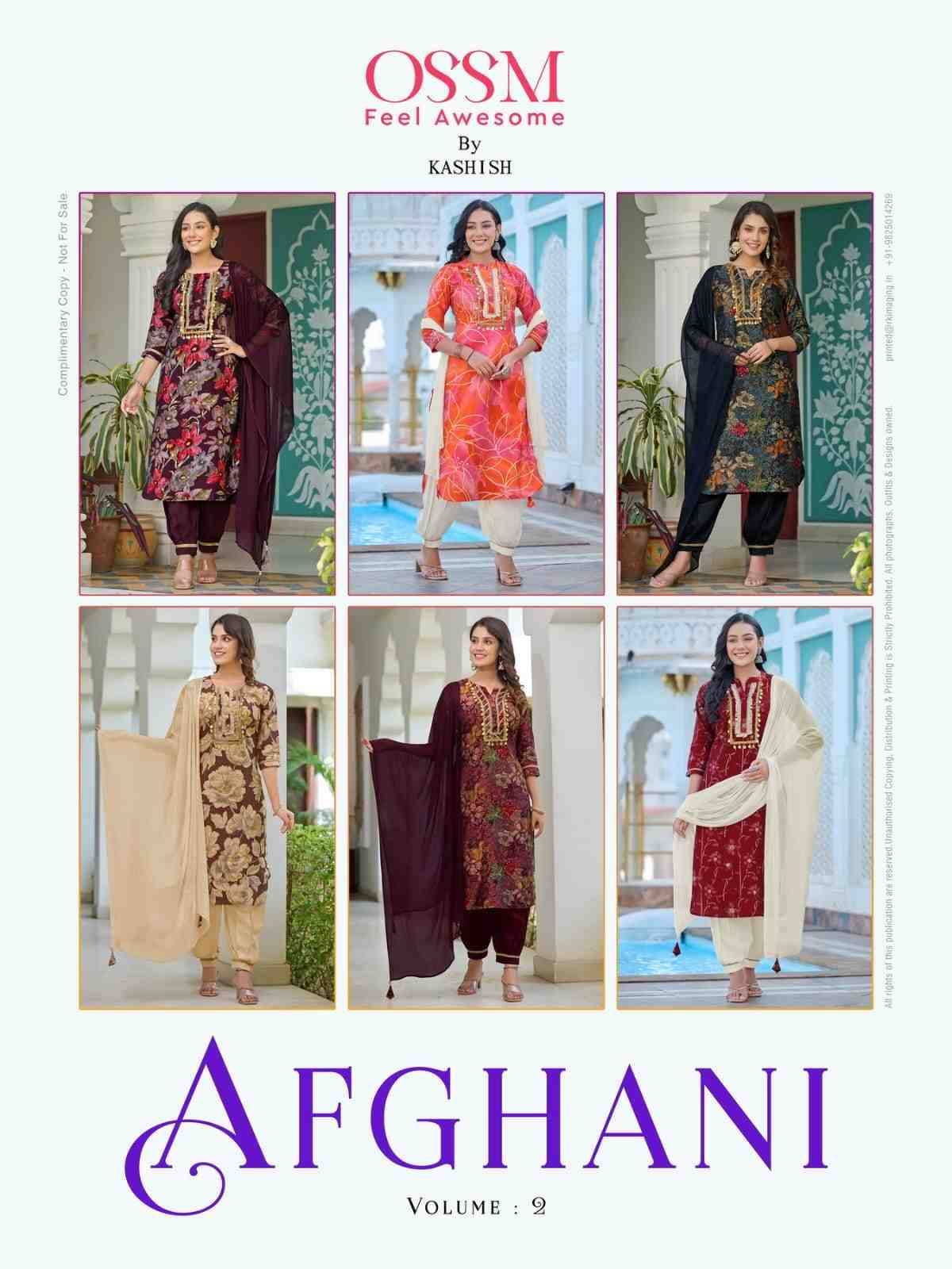 Afghani Vol-2 By Ossm 201 To 206 Series Beautiful Festive Suits Colorful Stylish Fancy Casual Wear & Ethnic Wear Chanderi Foil  Dresses At Wholesale Price