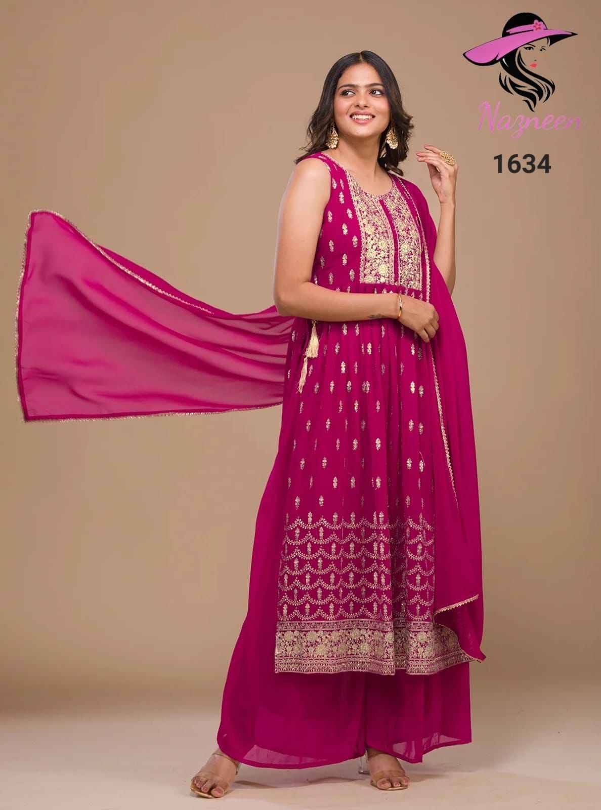 Paradise By Nazneen 1634 To 1638 Series Beautiful Festive Suits Colorful Stylish Fancy Casual Wear & Ethnic Wear Heavy Georgette Dresses At Wholesale Price
