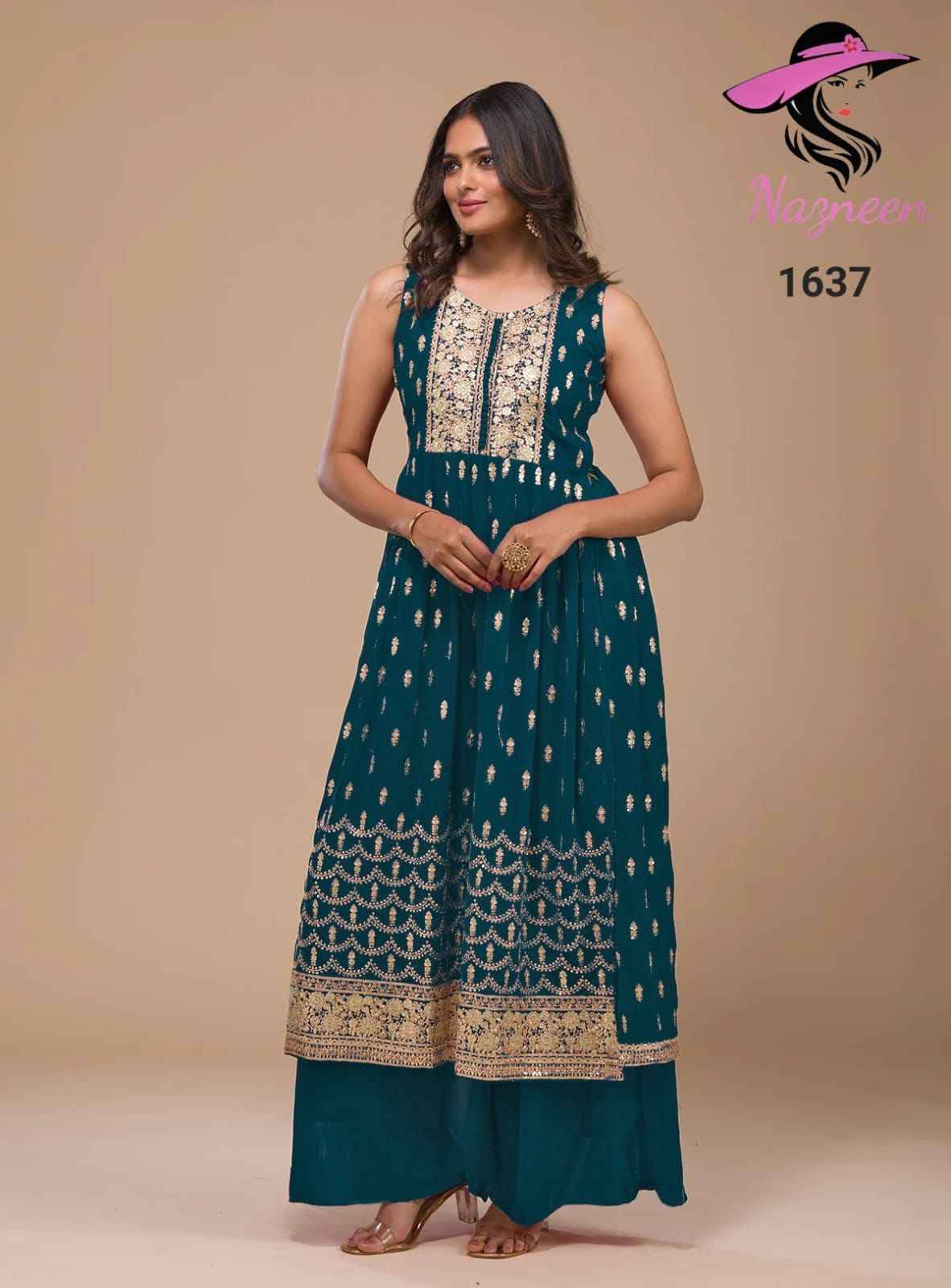Paradise By Nazneen 1634 To 1638 Series Beautiful Festive Suits Colorful Stylish Fancy Casual Wear & Ethnic Wear Heavy Georgette Dresses At Wholesale Price
