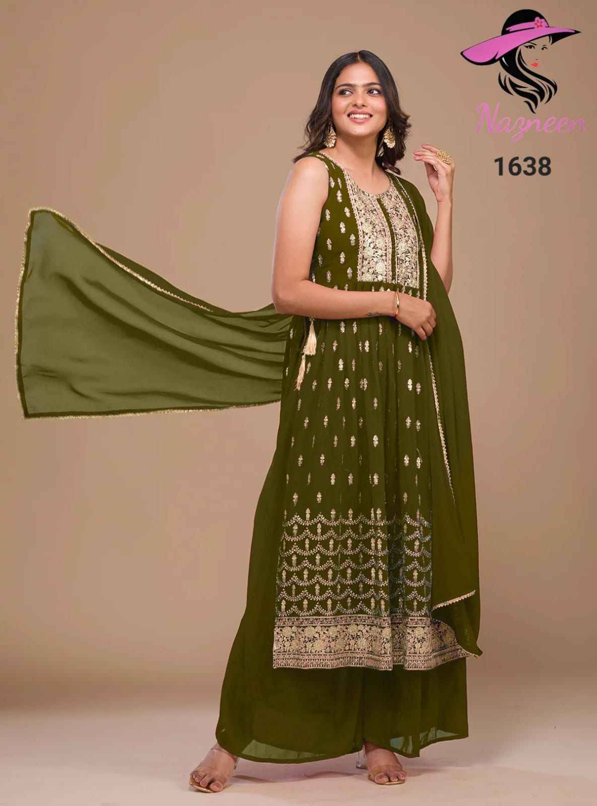 Paradise By Nazneen 1634 To 1638 Series Beautiful Festive Suits Colorful Stylish Fancy Casual Wear & Ethnic Wear Heavy Georgette Dresses At Wholesale Price