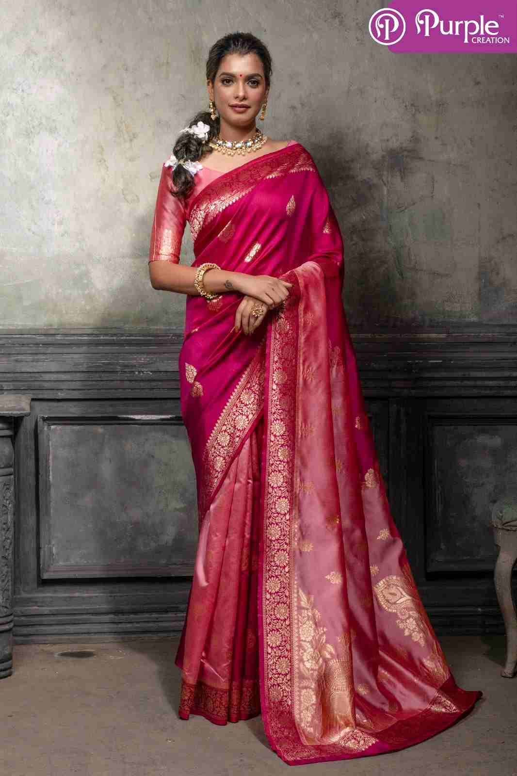 Zari Vol-5 By Purple Creation 01 To 04 Series Indian Traditional Wear Collection Beautiful Stylish Fancy Colorful Party Wear & Occasional Wear Banarasi Silk Sarees At Wholesale Price