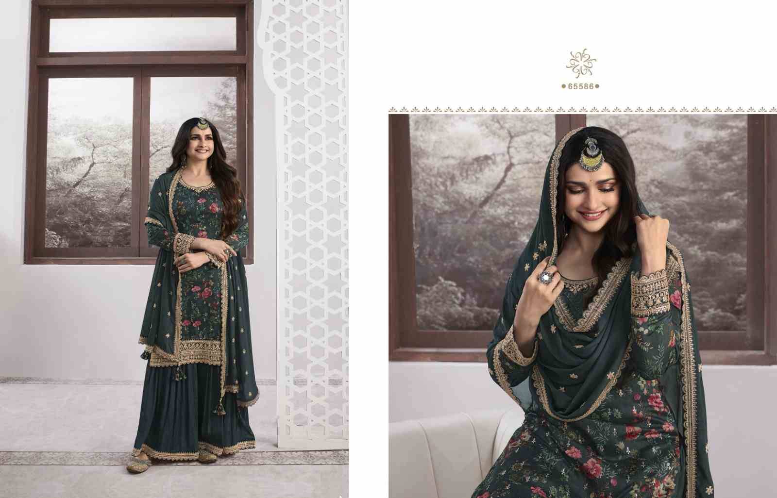 Swara By Vinay Fashion 65581 To 65586 Series Beautiful Stylish Sharara Suits Fancy Colorful Casual Wear & Ethnic Wear & Ready To Wear Georgette Silk Embroidered Dresses At Wholesale Price