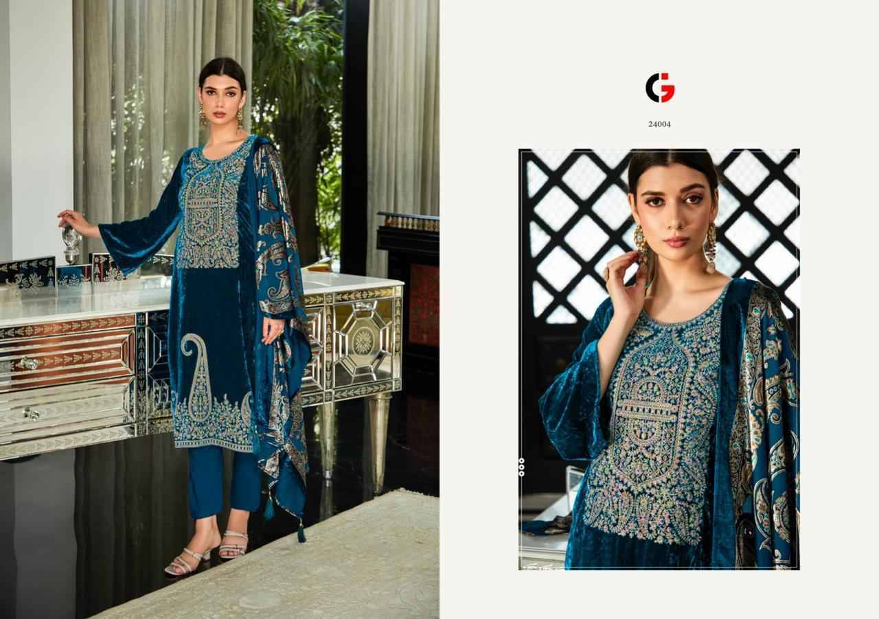 Murad By Gull Jee 24001 To 24006 Series Beautiful Festive Suits Colorful Stylish Fancy Casual Wear & Ethnic Wear Pure Velvet Embroidered Dresses At Wholesale Price