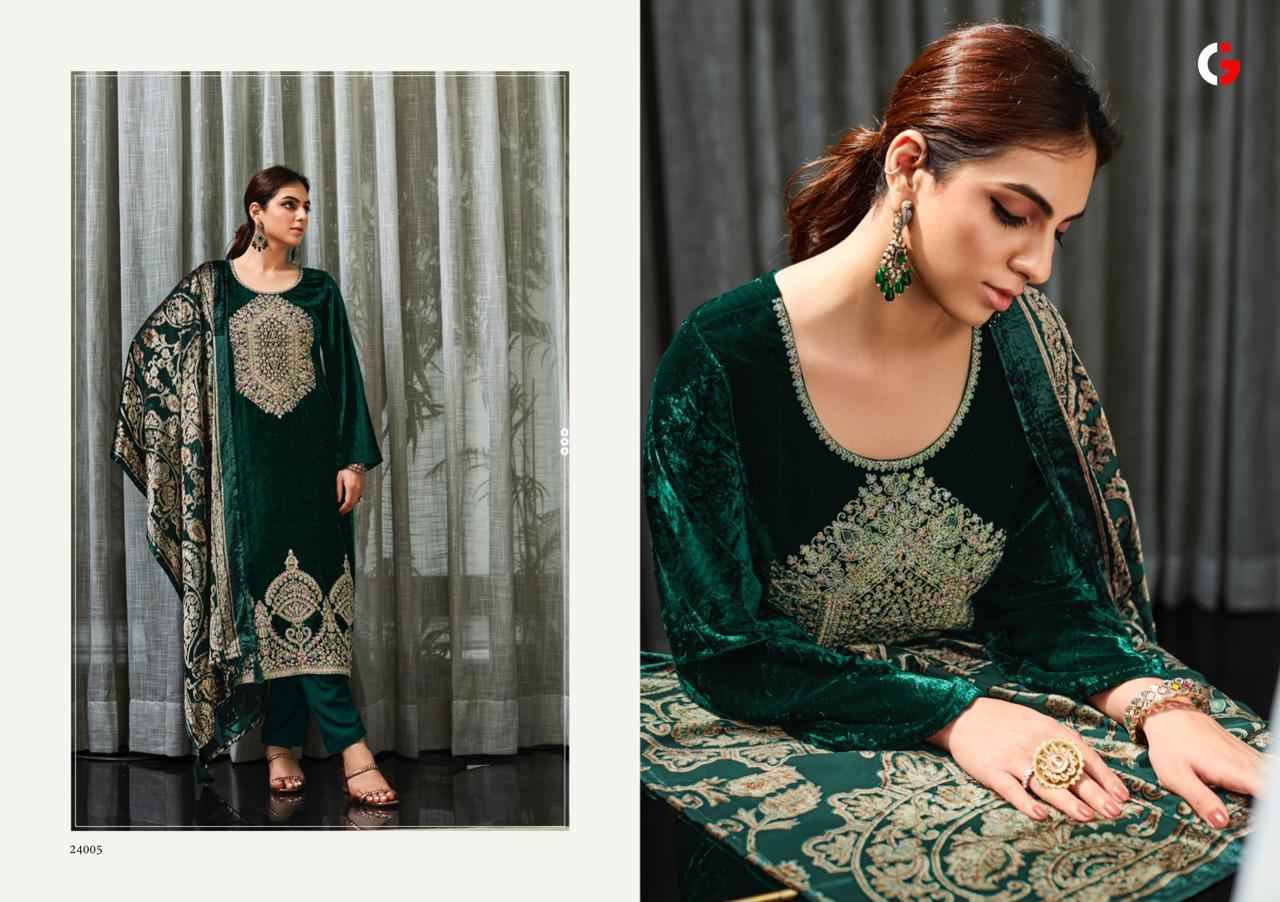 Murad By Gull Jee 24001 To 24006 Series Beautiful Festive Suits Colorful Stylish Fancy Casual Wear & Ethnic Wear Pure Velvet Embroidered Dresses At Wholesale Price