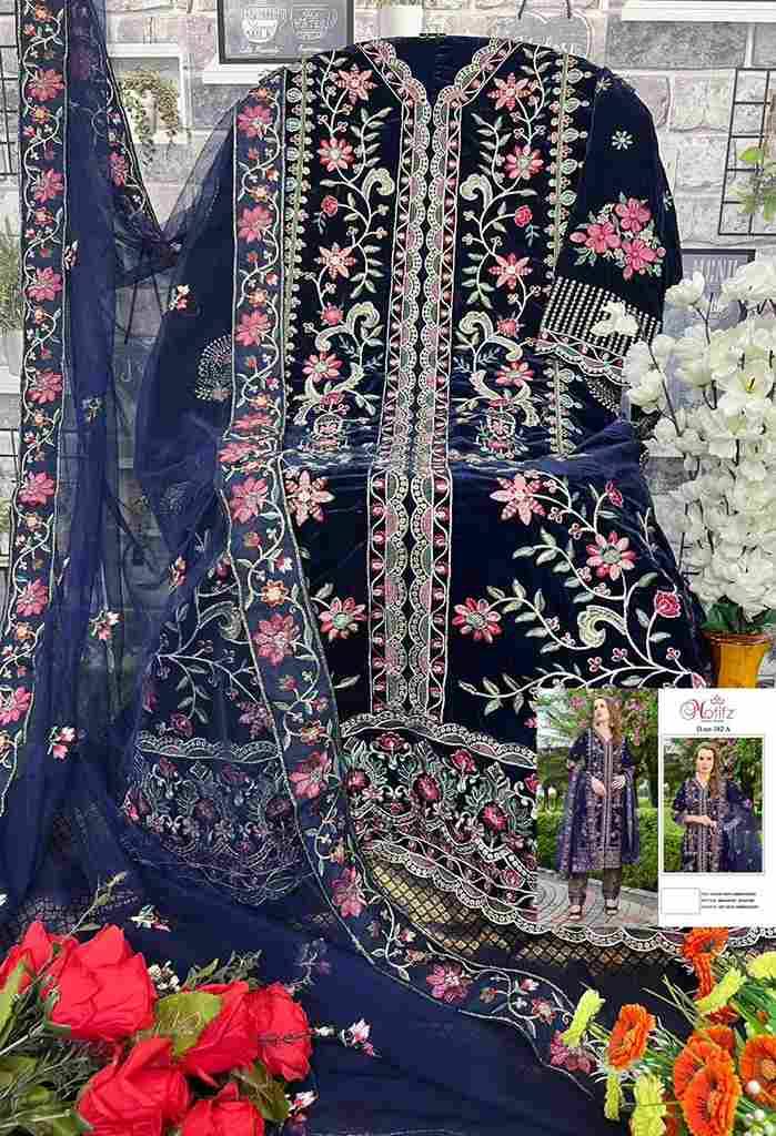 Motifz Hit Design 382 Colours By Motifz 382-A To 382-D Series Beautiful Pakistani Suits Colorful Stylish Fancy Casual Wear & Ethnic Wear Velvet Embroidered Dresses At Wholesale Price