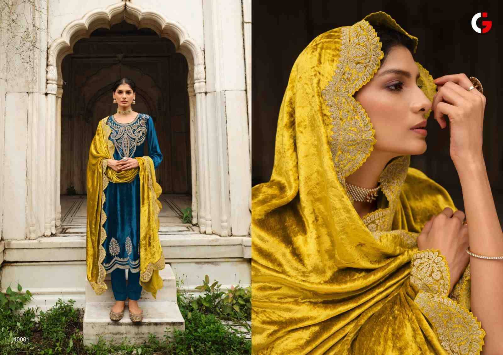 Mehfil E Ishq By Gull Jee 10001 To 10006 Series Beautiful Festive Suits Colorful Stylish Fancy Casual Wear & Ethnic Wear Viscose Velvet Embroidered Dresses At Wholesale Price