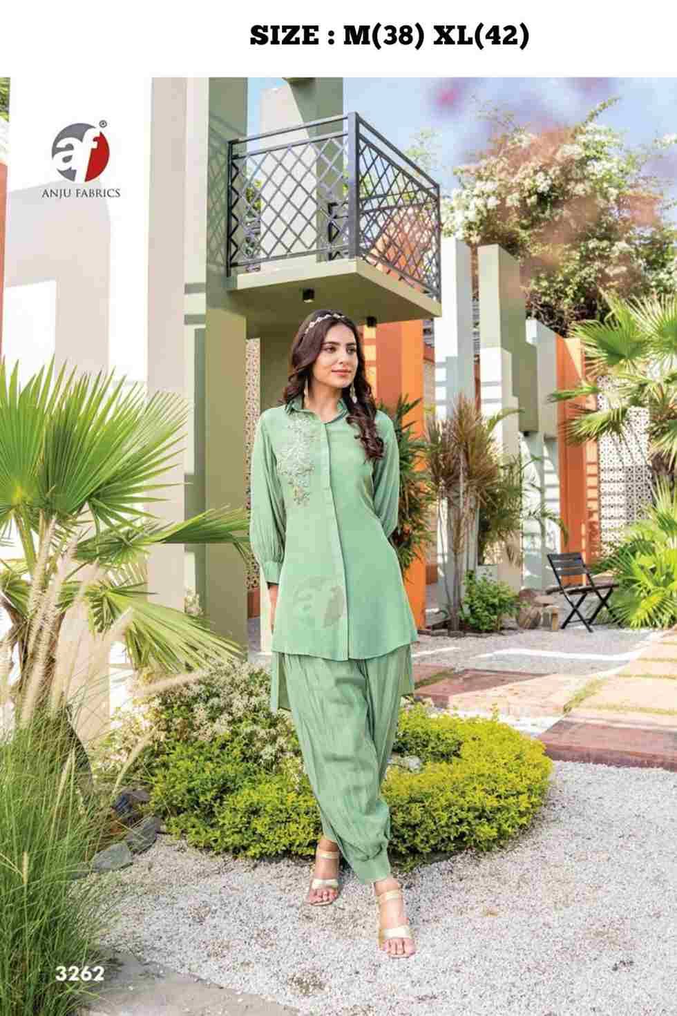 Natural By Anju Fabrics 3261 To 3266 Series Designer Stylish Fancy Colorful Beautiful Party Wear & Ethnic Wear Collection Pure Crepe Co-Ord At Wholesale Price