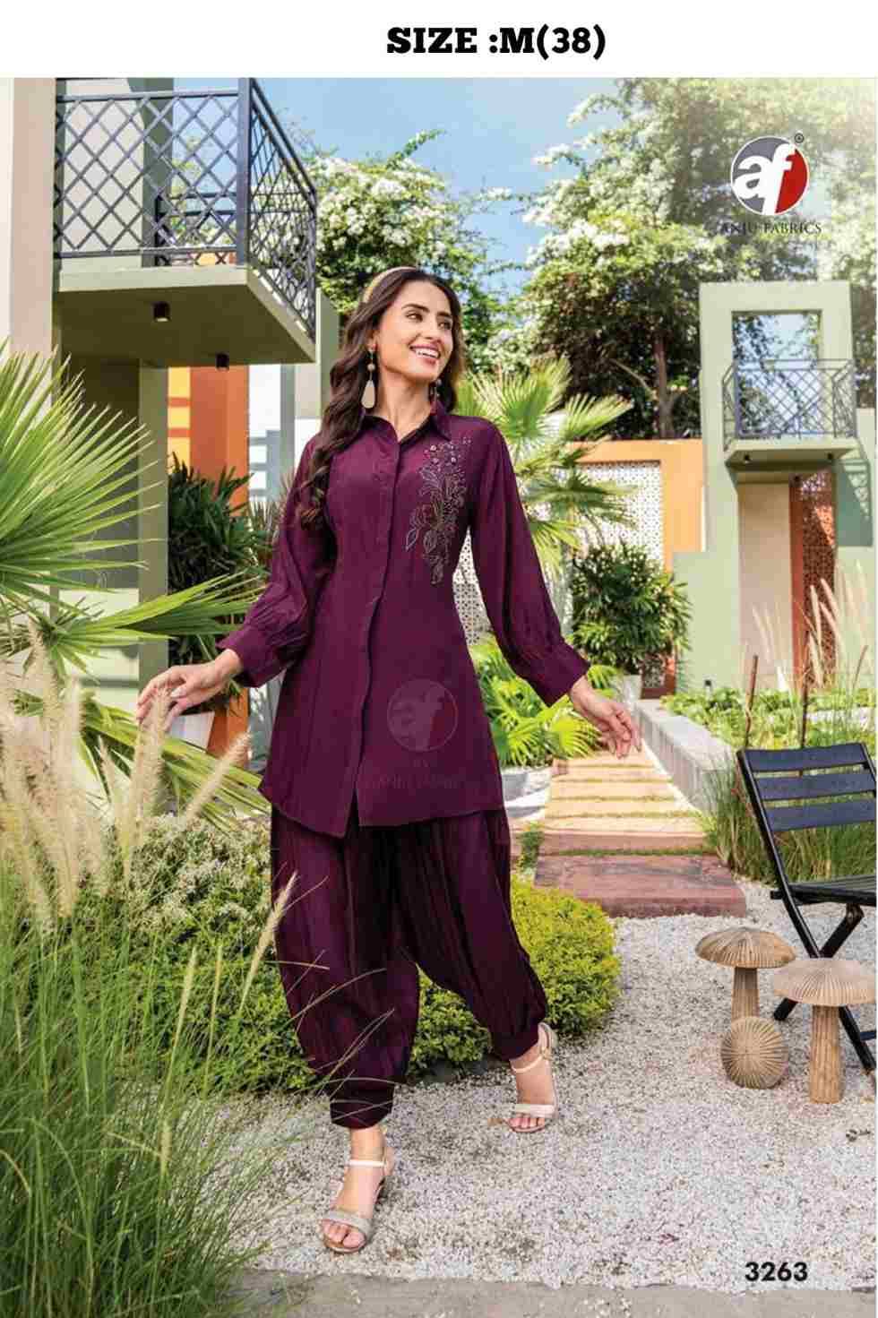 Natural By Anju Fabrics 3261 To 3266 Series Designer Stylish Fancy Colorful Beautiful Party Wear & Ethnic Wear Collection Pure Crepe Co-Ord At Wholesale Price