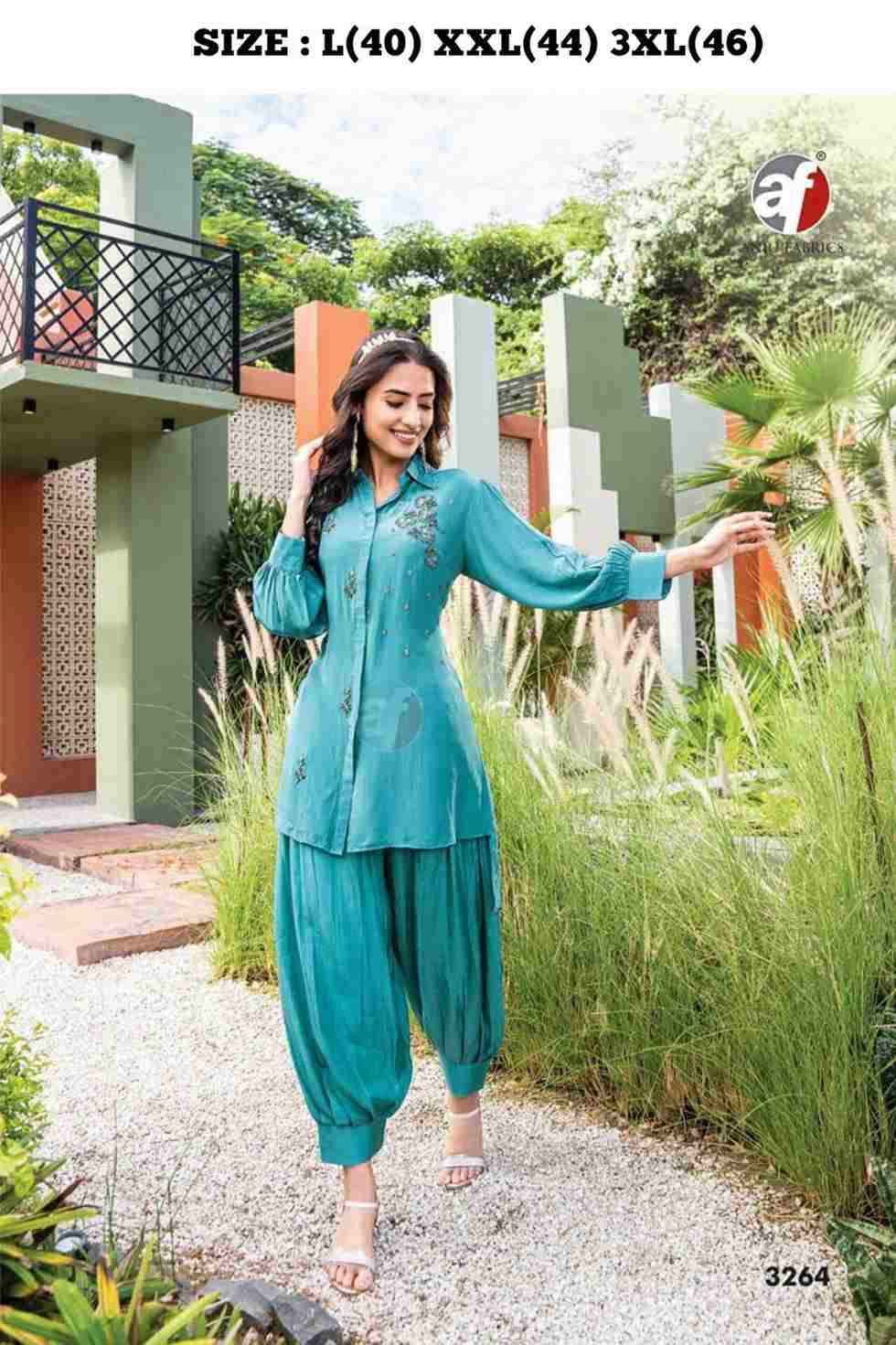 Natural By Anju Fabrics 3261 To 3266 Series Designer Stylish Fancy Colorful Beautiful Party Wear & Ethnic Wear Collection Pure Crepe Co-Ord At Wholesale Price