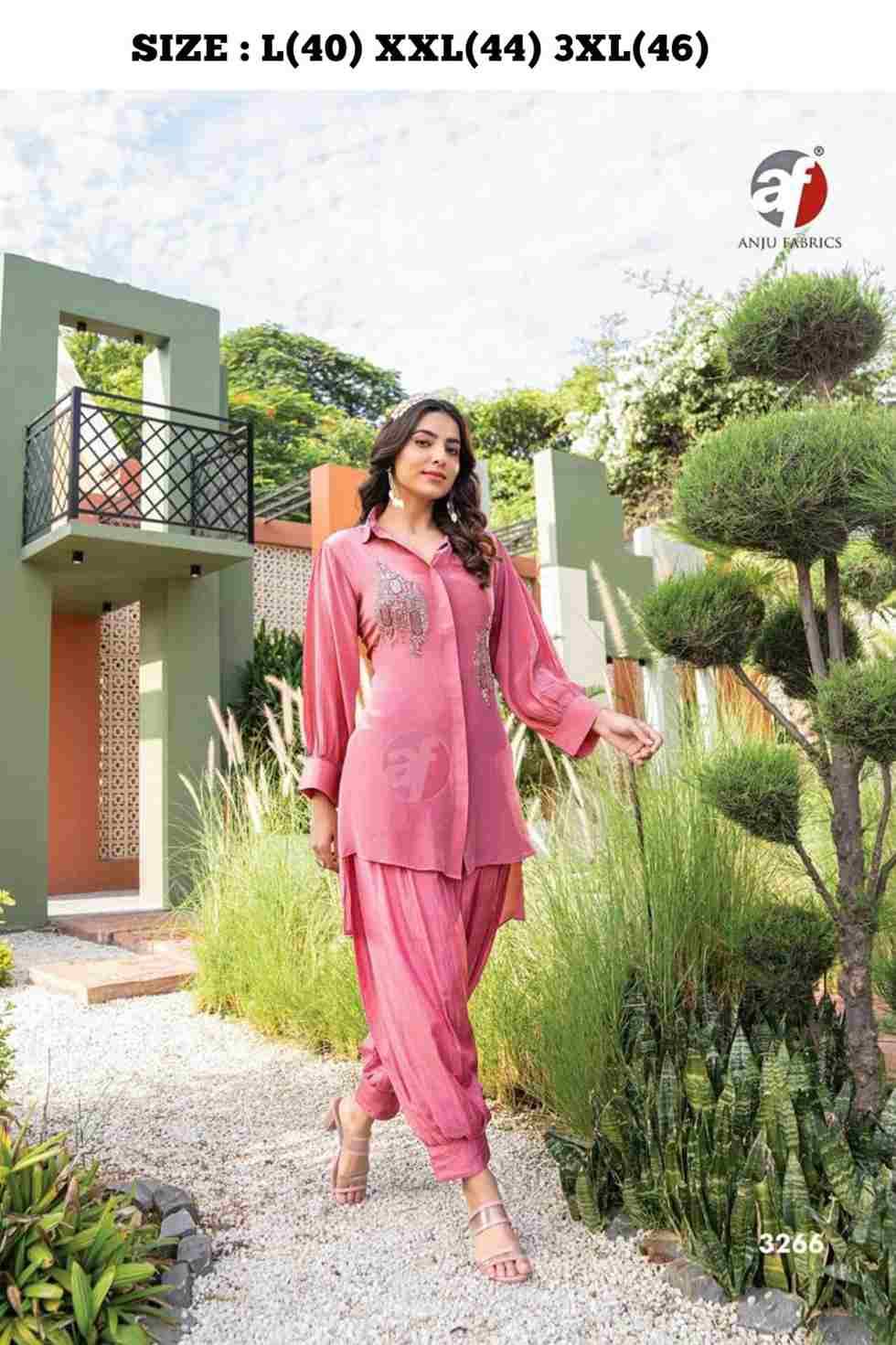 Natural By Anju Fabrics 3261 To 3266 Series Designer Stylish Fancy Colorful Beautiful Party Wear & Ethnic Wear Collection Pure Crepe Co-Ord At Wholesale Price
