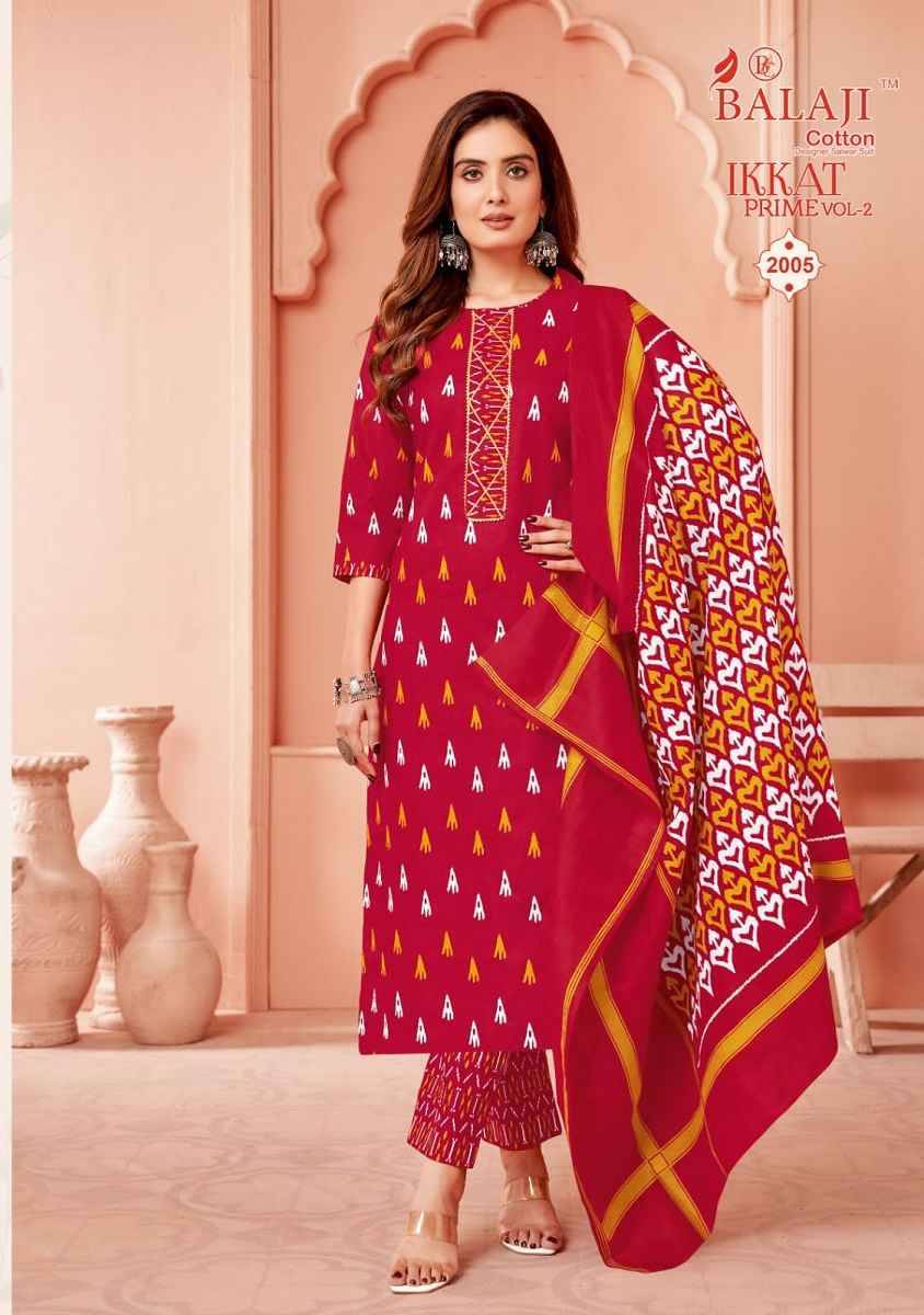 Ikkat Prime Vol-2 By Balaji Cotton 2001 To 2012 Series Beautiful Suits Colorful Stylish Fancy Casual Wear & Ethnic Wear Pure Cotton Print Dresses At Wholesale Price