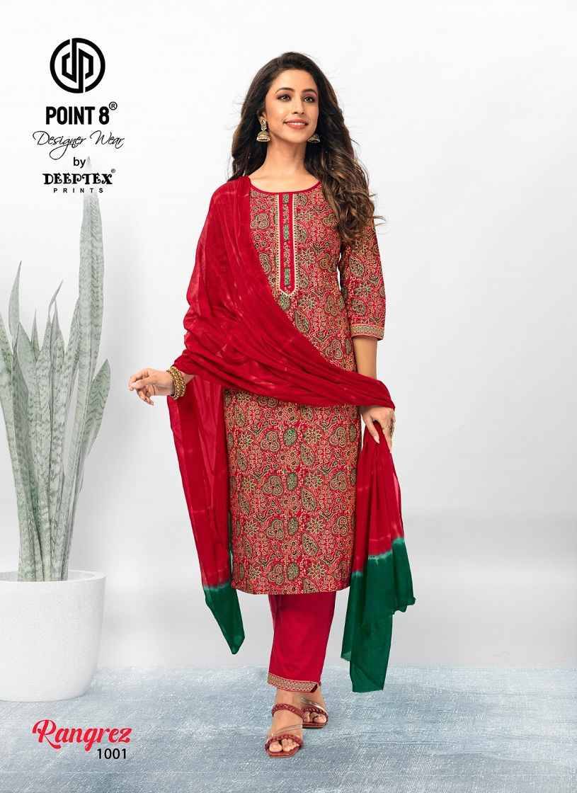 Rangrez Vol-1 By Deeptex Prints 1001 To 1010 Series Beautiful Suits Colorful Stylish Fancy Casual Wear & Ethnic Wear Pure Cotton Print Dresses At Wholesale Price