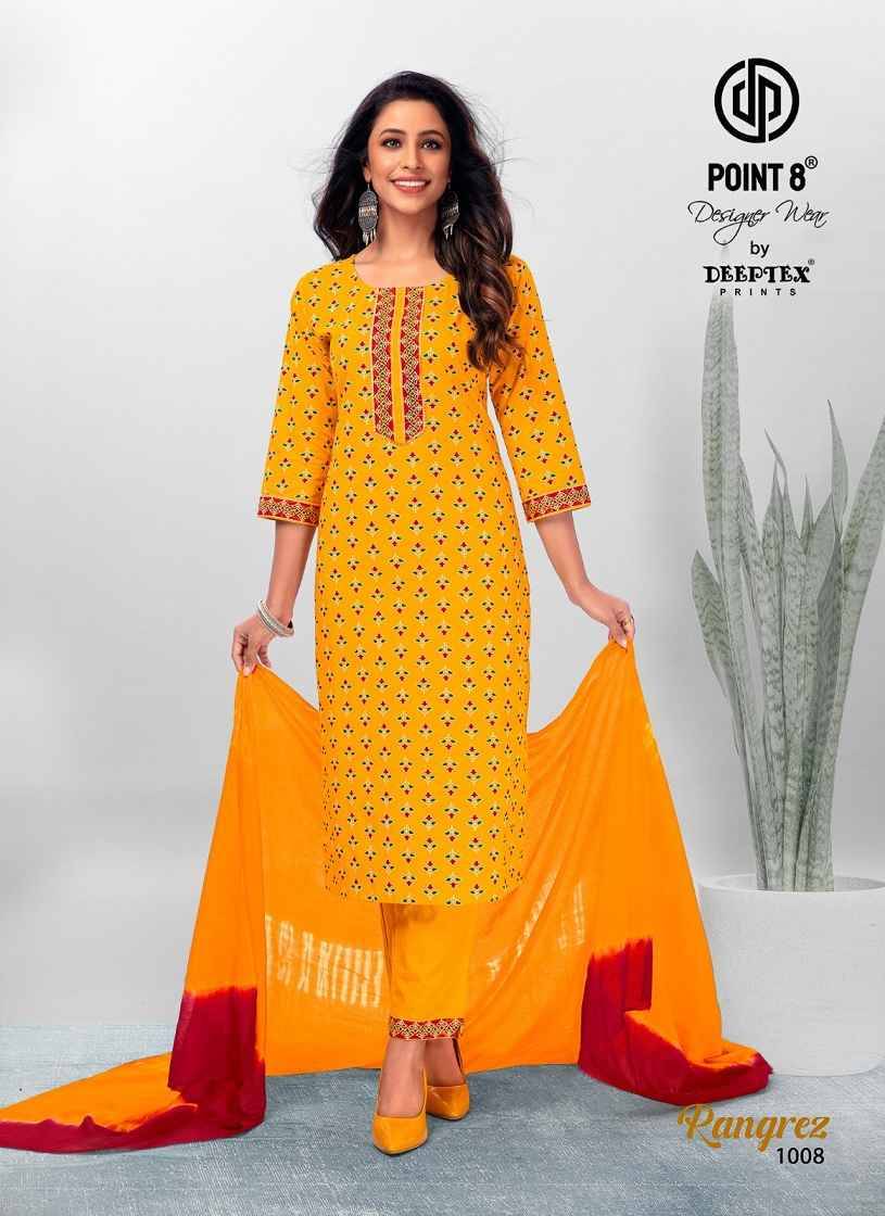 Rangrez Vol-1 By Deeptex Prints 1001 To 1010 Series Beautiful Suits Colorful Stylish Fancy Casual Wear & Ethnic Wear Pure Cotton Print Dresses At Wholesale Price