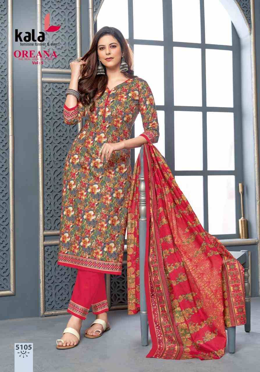 Oreana Vol-5 By Kala 5101 To 5112 Series Beautiful Suits Colorful Stylish Fancy Casual Wear & Ethnic Wear Pure Cotton Print Dresses At Wholesale Price