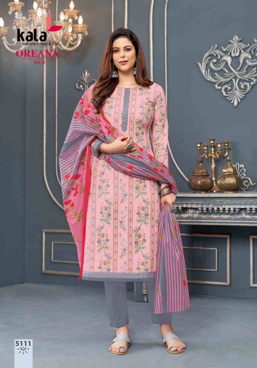 Oreana Vol-5 By Kala 5101 To 5112 Series Beautiful Suits Colorful Stylish Fancy Casual Wear & Ethnic Wear Pure Cotton Print Dresses At Wholesale Price