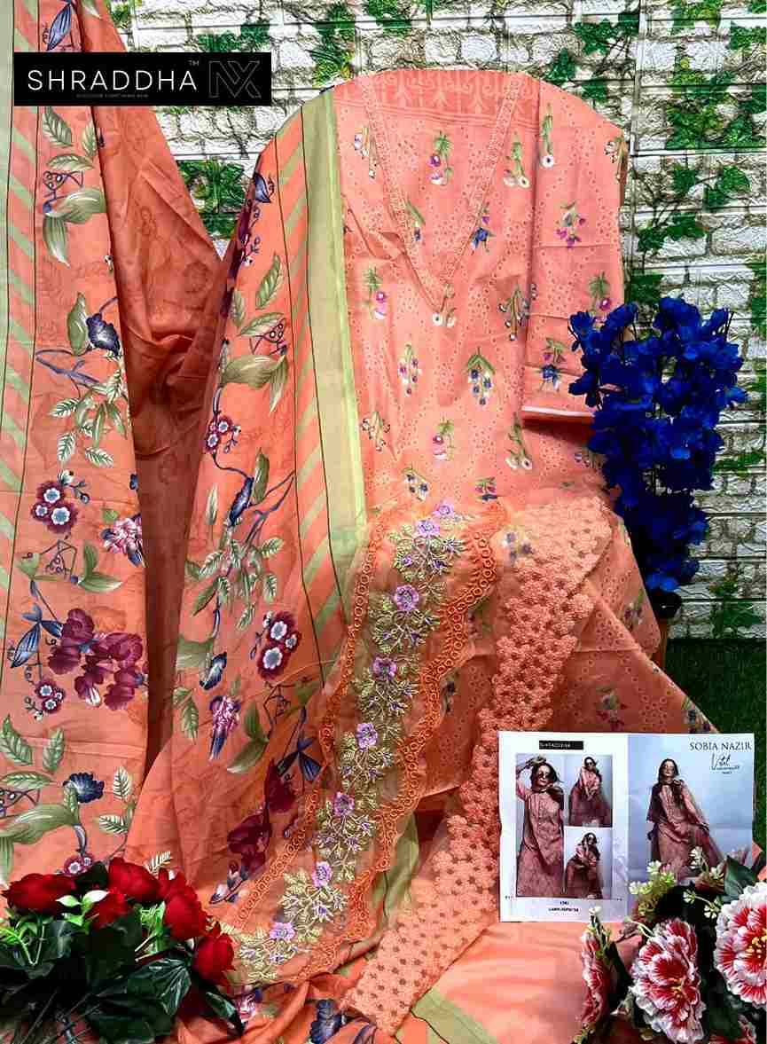 Sobia Nazir Vol-1 By Shraddha Nx 1001 To 1004 Series Beautiful Pakistani Suits Colorful Stylish Fancy Casual Wear & Ethnic Wear Lawn Cotton Print With Embroidered Dresses At Wholesale Price