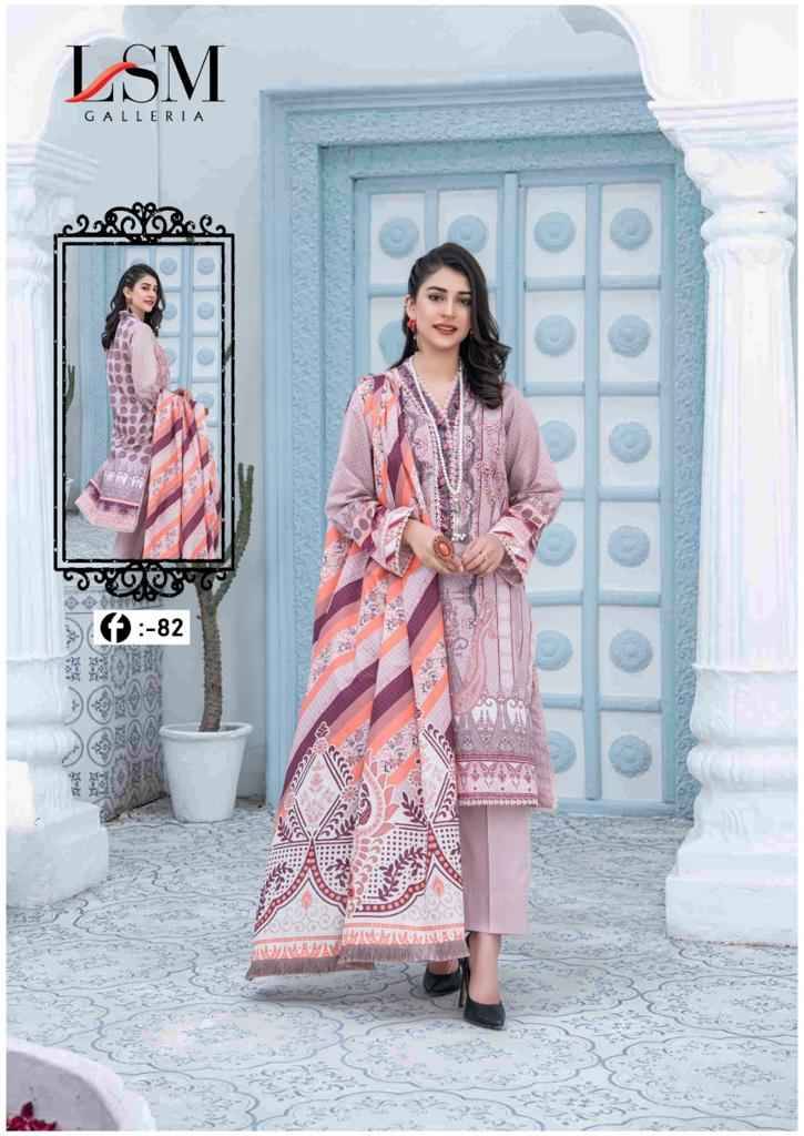 Firdous Queen Vol-8 By Lsm Galleria 81 To 86 Series Beautiful Pakistani Suits Stylish Fancy Colorful Casual Wear & Ethnic Wear Pure Lawn Dresses At Wholesale Price