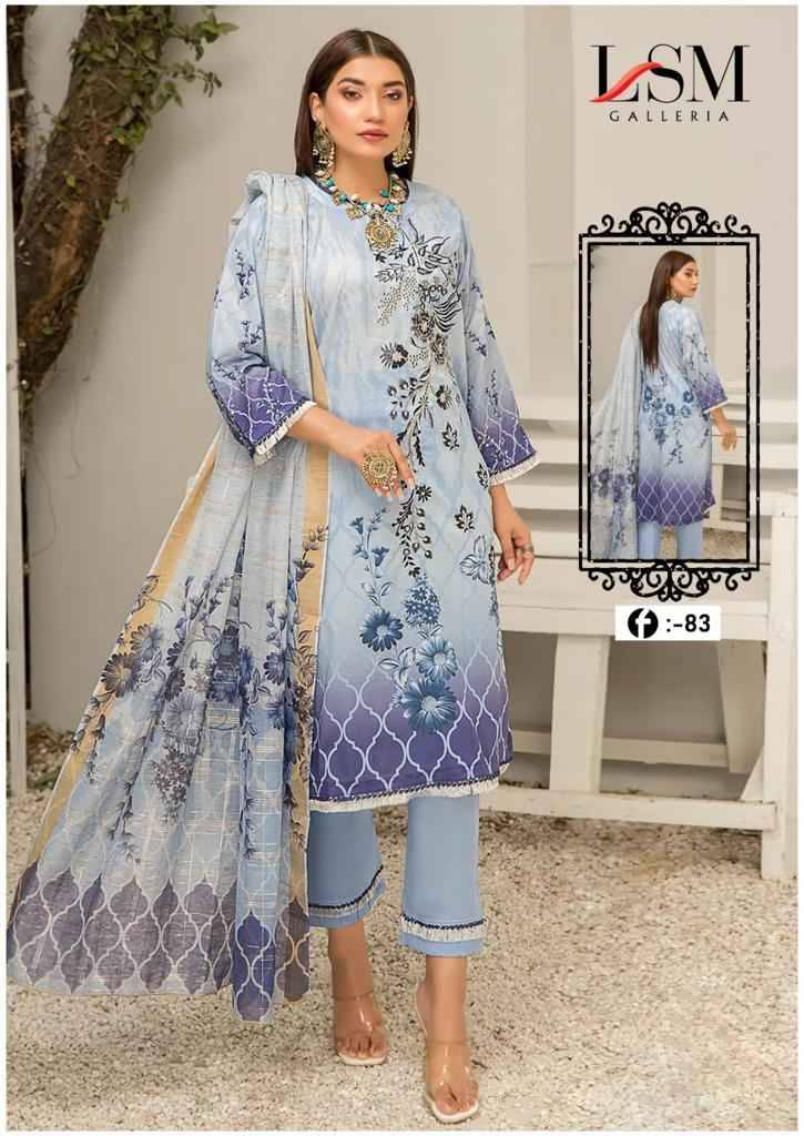 Firdous Queen Vol-8 By Lsm Galleria 81 To 86 Series Beautiful Pakistani Suits Stylish Fancy Colorful Casual Wear & Ethnic Wear Pure Lawn Dresses At Wholesale Price